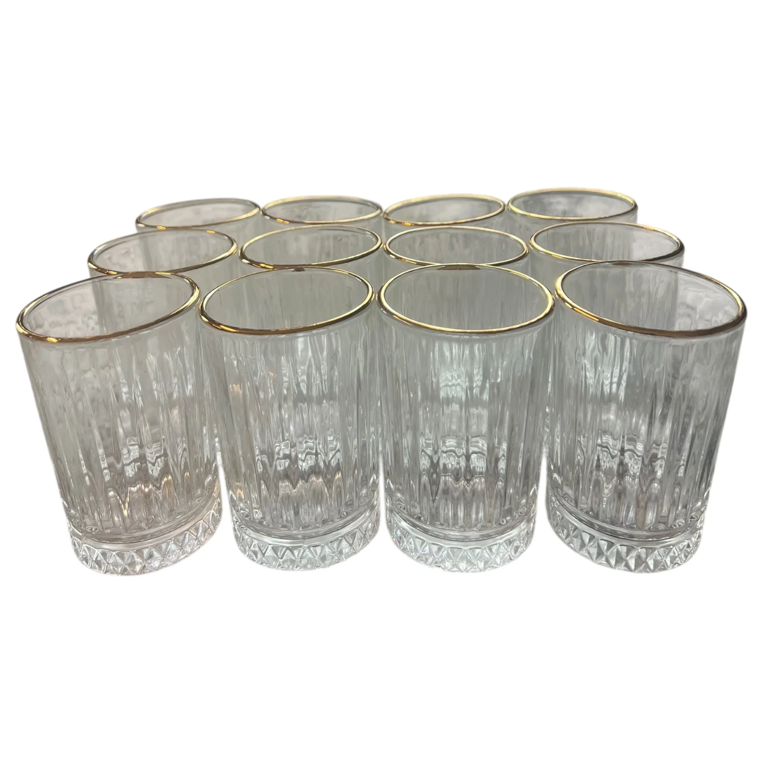 🫖 Set de 12 Vasos para Té con Borde Dorado – Elegancia Clásica - Image 2