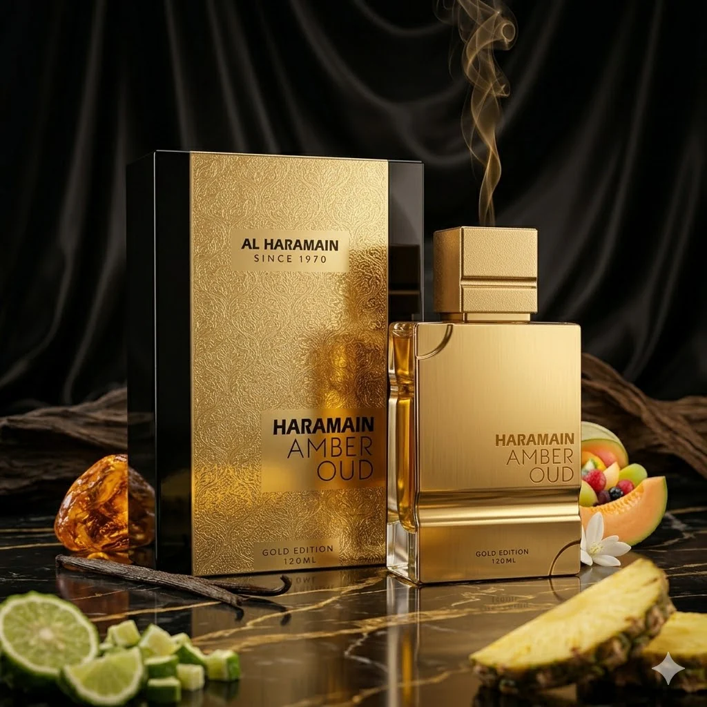 Al Haramain Amber Oud Gold Edition Eau de Parfum 120 ml – Dulzura afrutada, elegante y muy adictiva