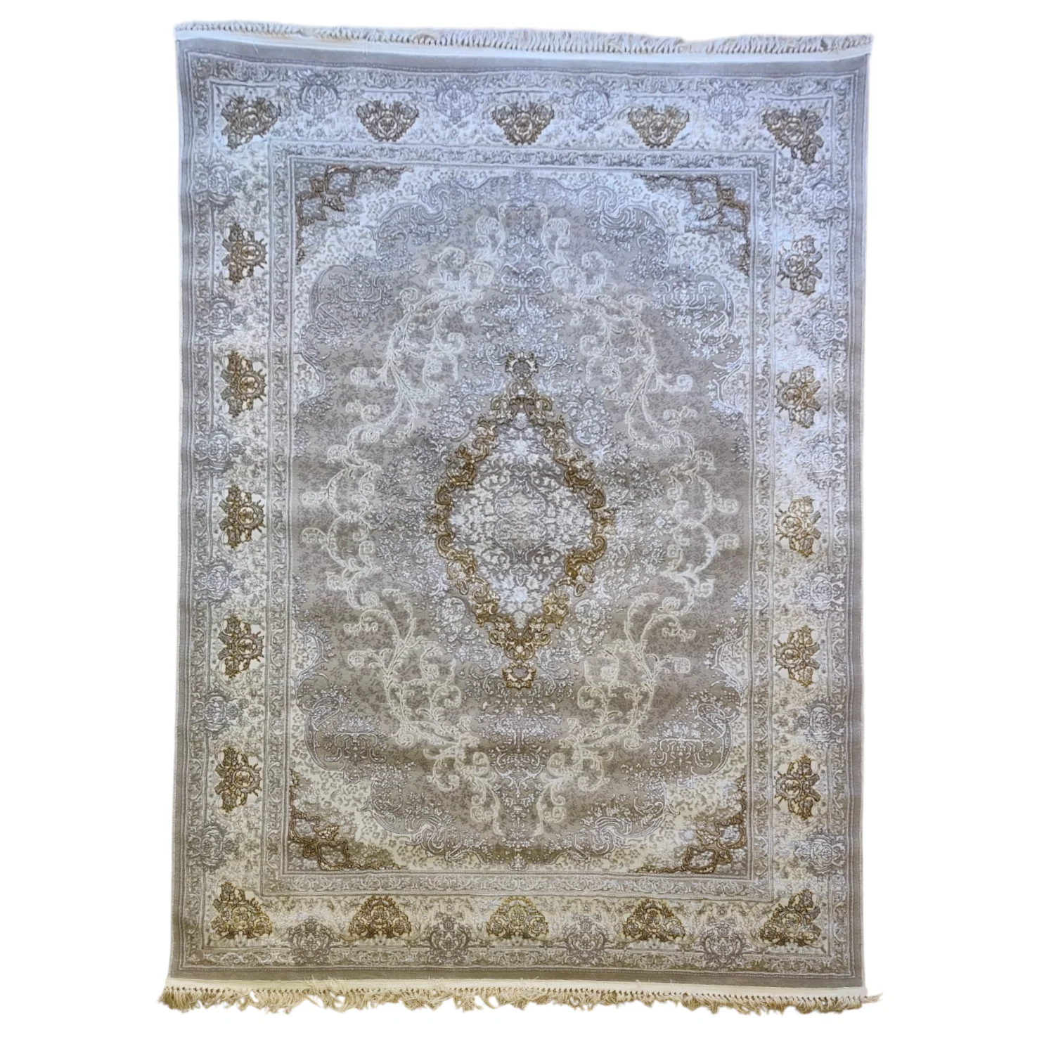 Alfombra Diseño Arabia Beige Claro con Detalles en Crema – Estilo Suave y Luminoso de Oriente Medio - Image 2