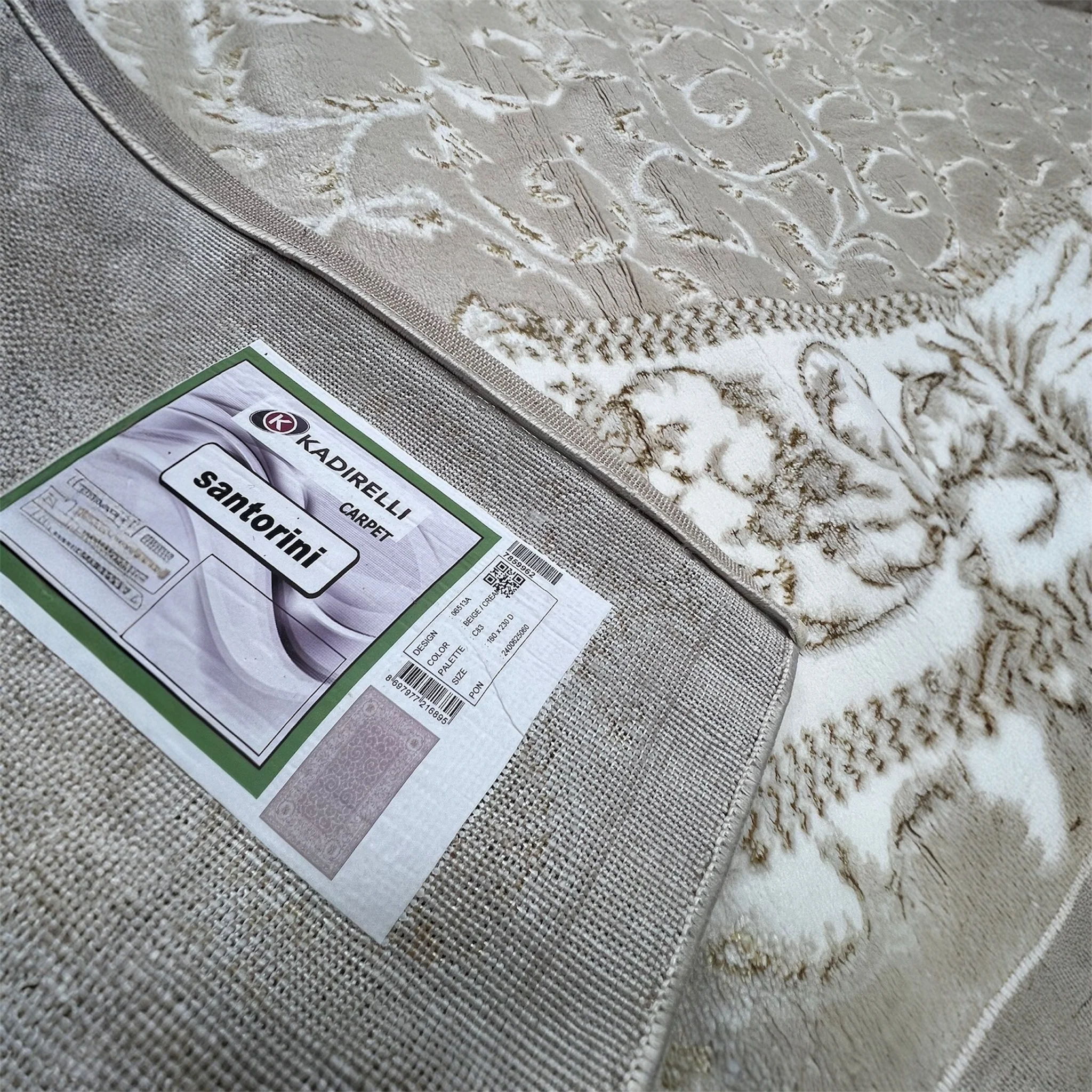 Alfombra Santorini – Elegancia clásica en tono crema y beige - Image 5