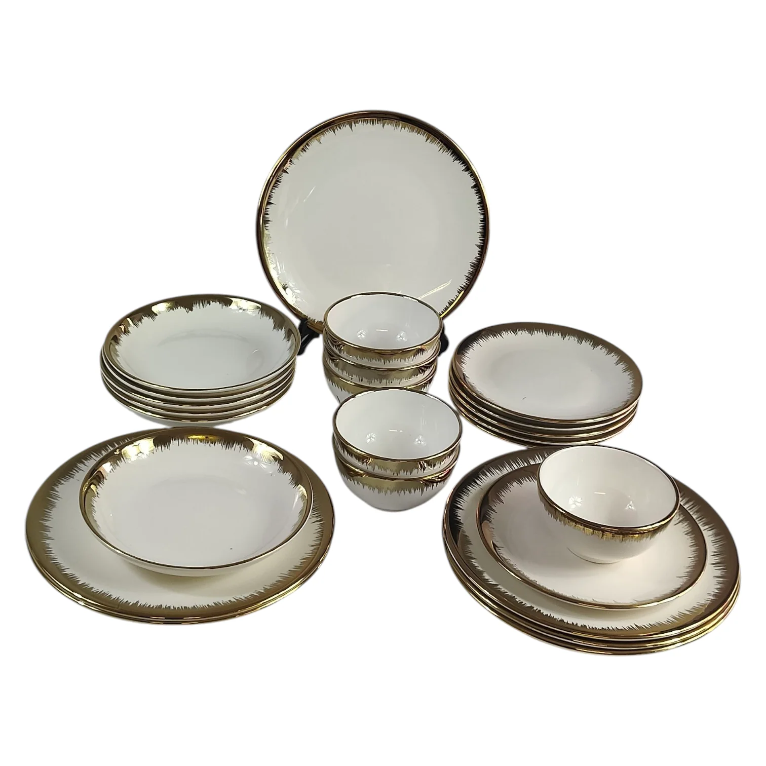 ✨ Set de Vajilla de 24 Piezas con Borde Dorado ✨ - Image 2