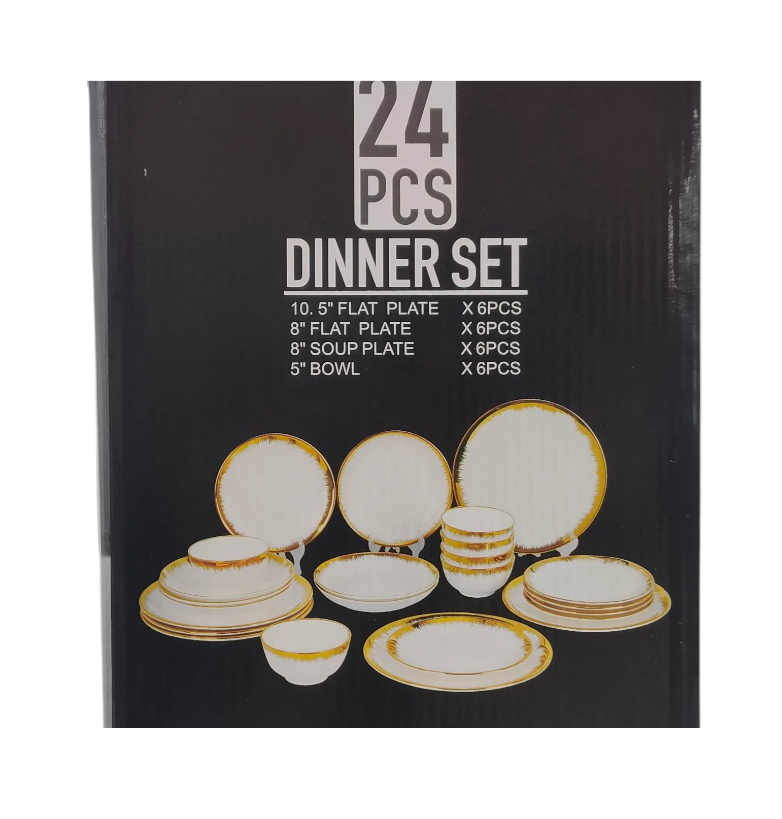 ✨ Set de Vajilla de 24 Piezas con Borde Dorado ✨ - Image 7