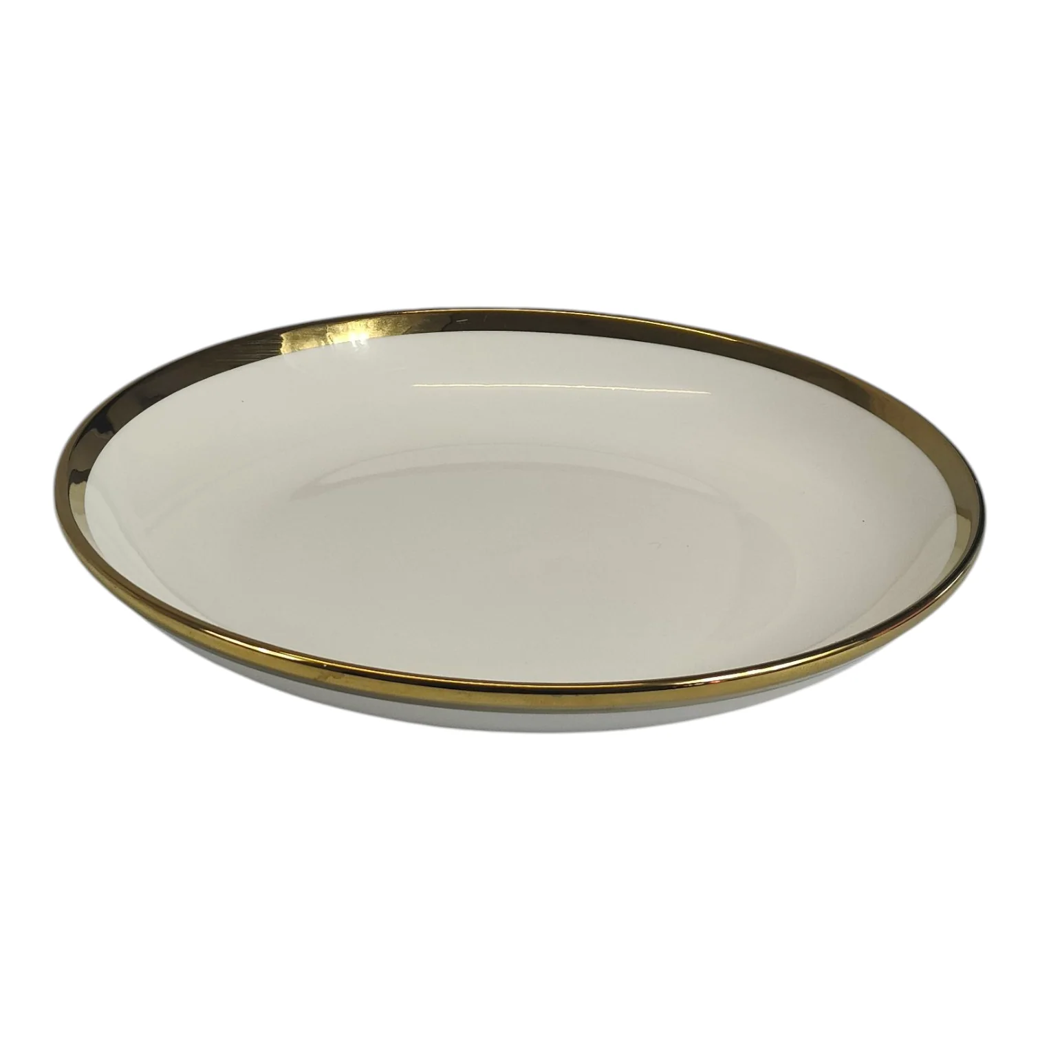 🏷 Plato Hondo de Cerámica Ø23 cm – Borde Dorado Elegante - Image 2