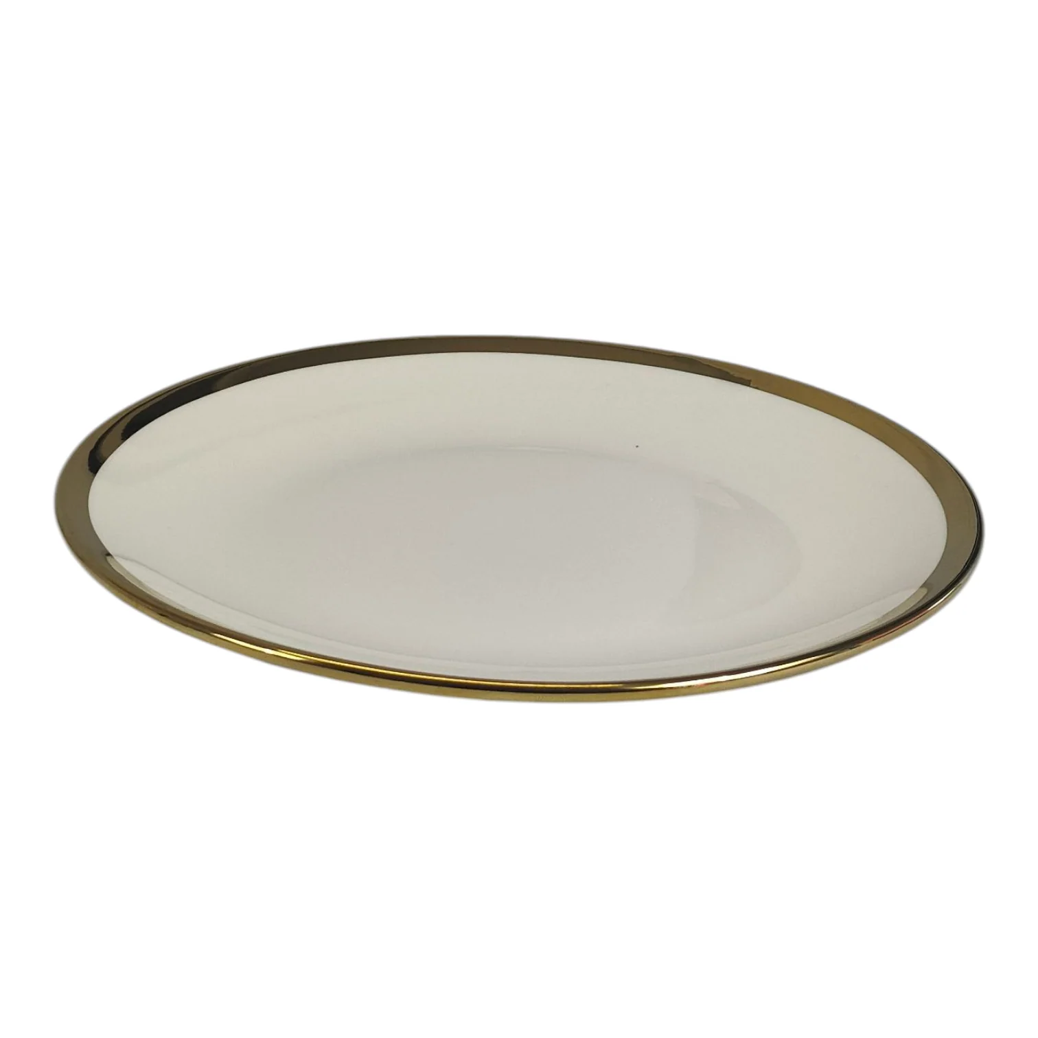 🏷 Plato de Cerámica Ø22,5 cm – Borde Dorado Elegante