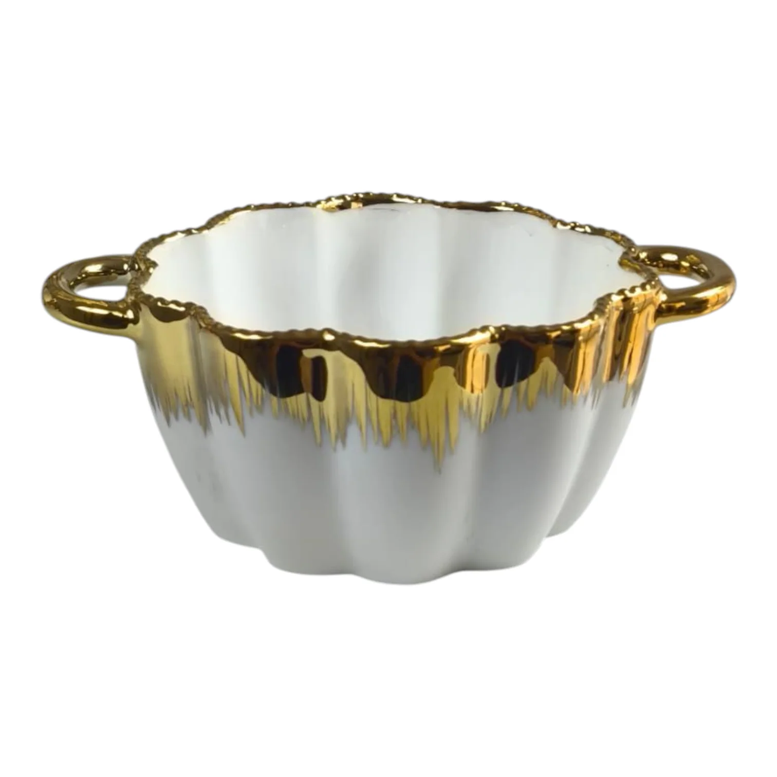 Set de Sopa con 6 Cuencos 🍲✨ Porcelana Blanca con Detalles Dorados y Soporte de Lujo 2L - Image 4