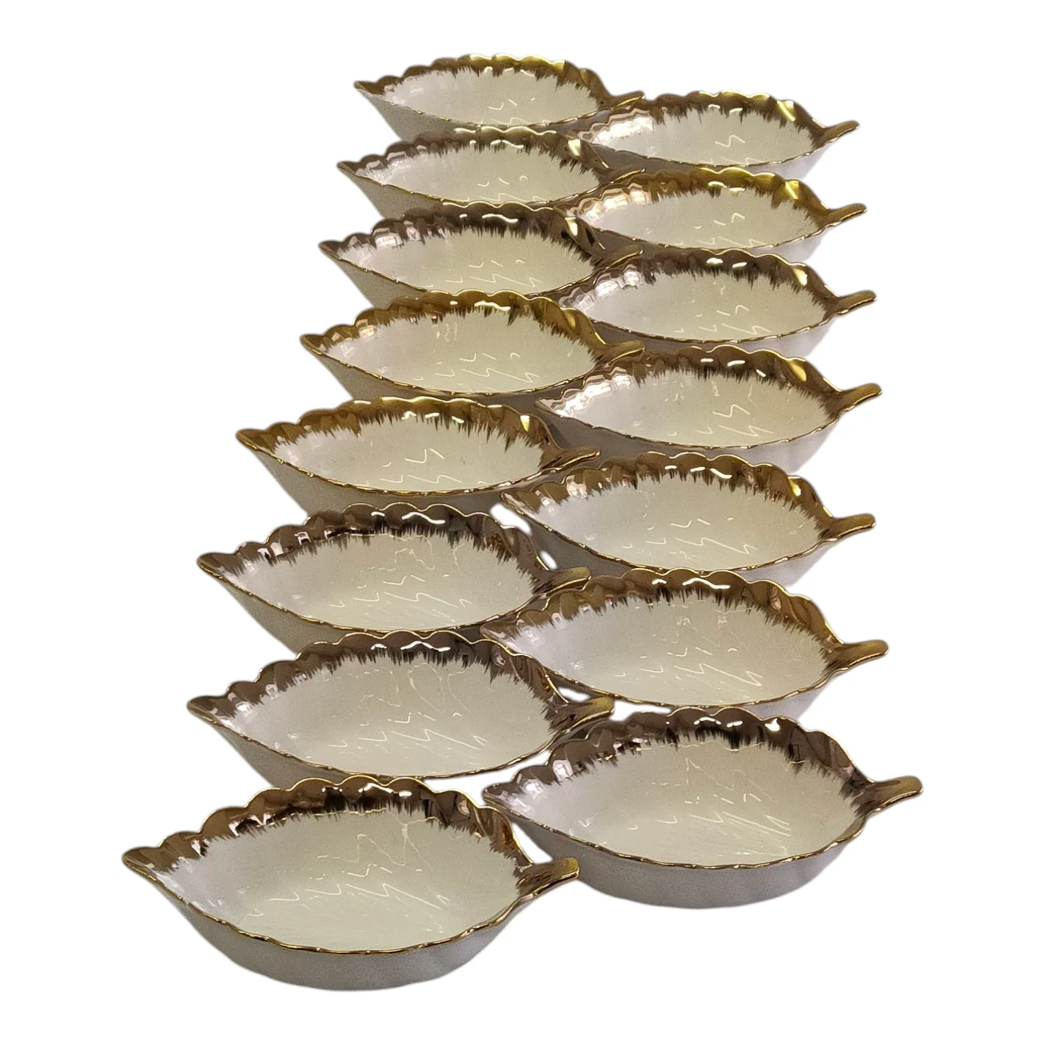 ✨ Juego de Cerámica Decorativa Hoja 15 cm x 9 cm – Pack 15 - Image 2