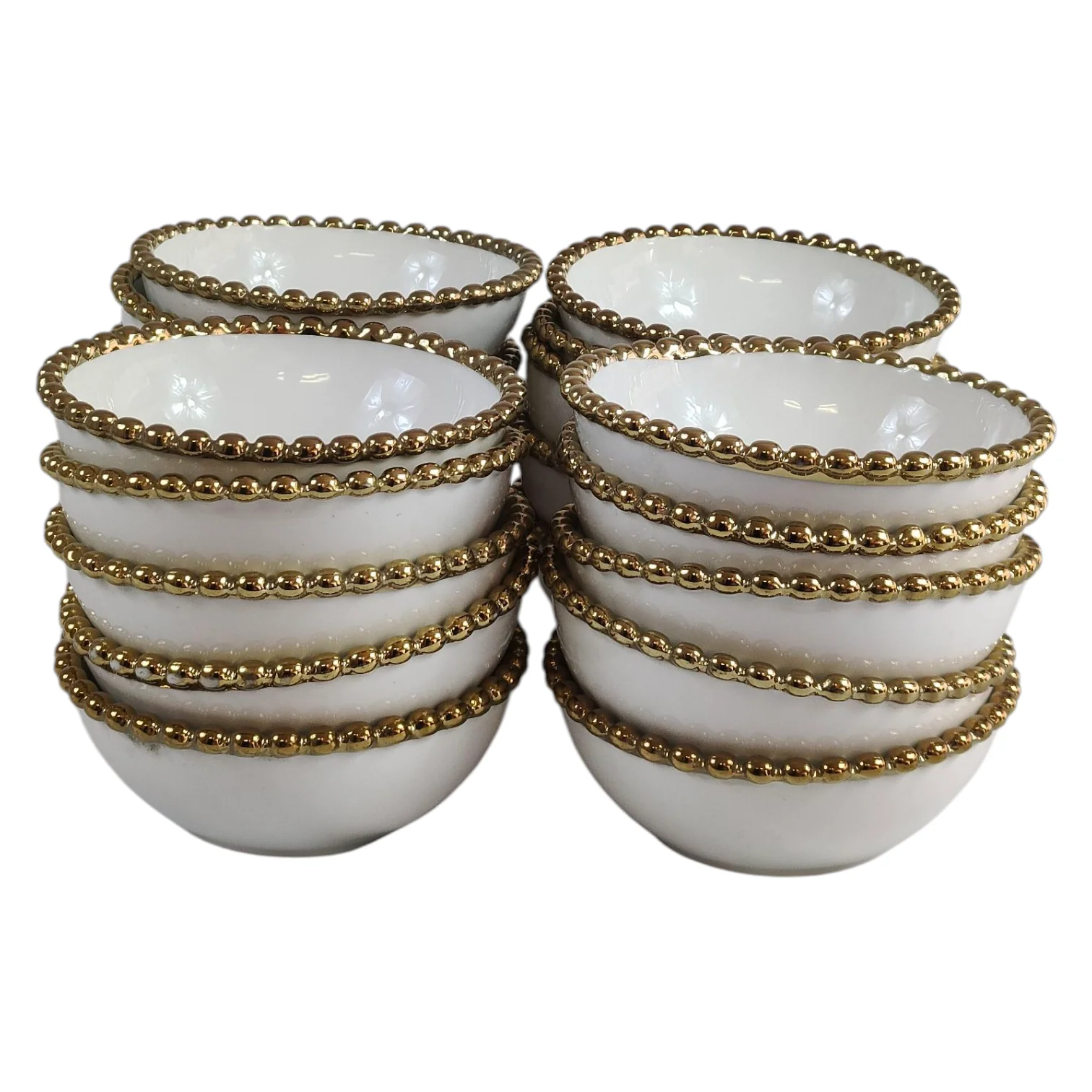 🟡 Set de 20 Cuencos Blancos con Borde Dorado Ø 12,5cm – Elegancia Clásica para Tu Mesa - Image 2