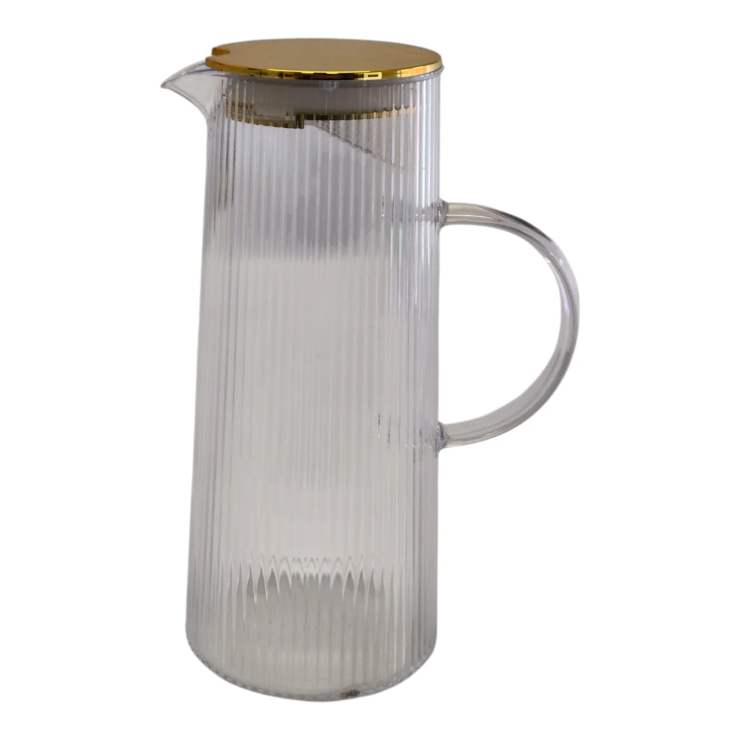 🥂 Set de Jarra con 4 Vasos de Plástico Transparente con Borde Dorado — Estilo y Comodidad ✨ - Image 4