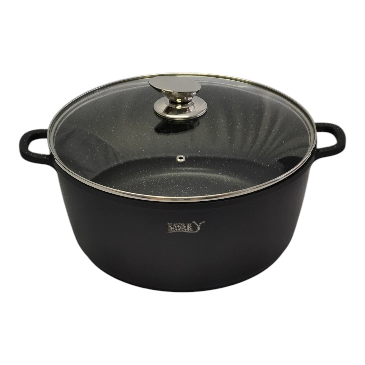 Olla Antiadherente con Tapa de Cristal Bawary — 30 cm — Apta para Todo Tipo de Cocina - Image 2