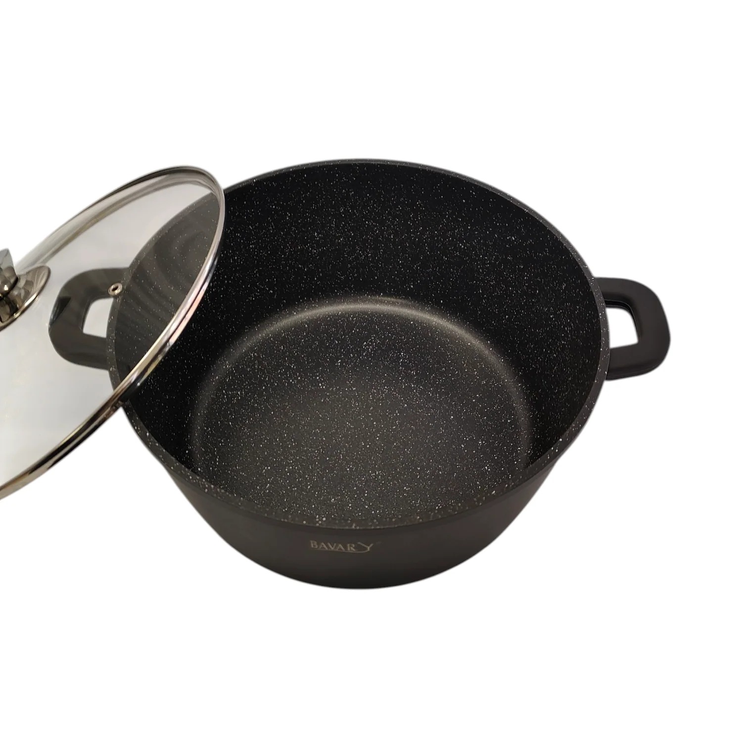 Olla Antiadherente con Tapa de Cristal Bawary — 30 cm — Apta para Todo Tipo de Cocina - Image 3