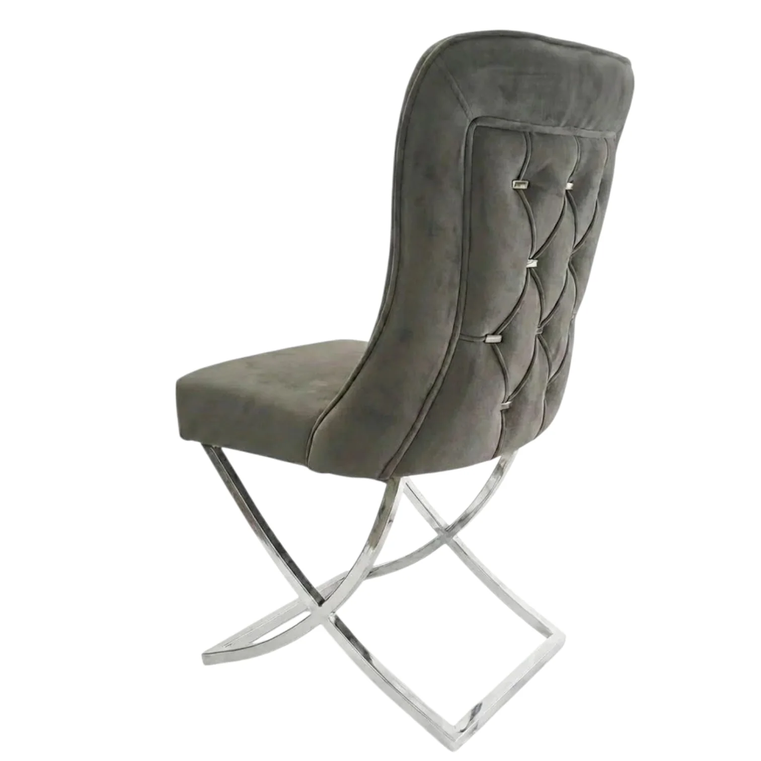 🩶✨ Silla Clower 05 en GRIS CLARO (Perla / Humo Suave) con Base Cromada ✨🪞 - Image 2