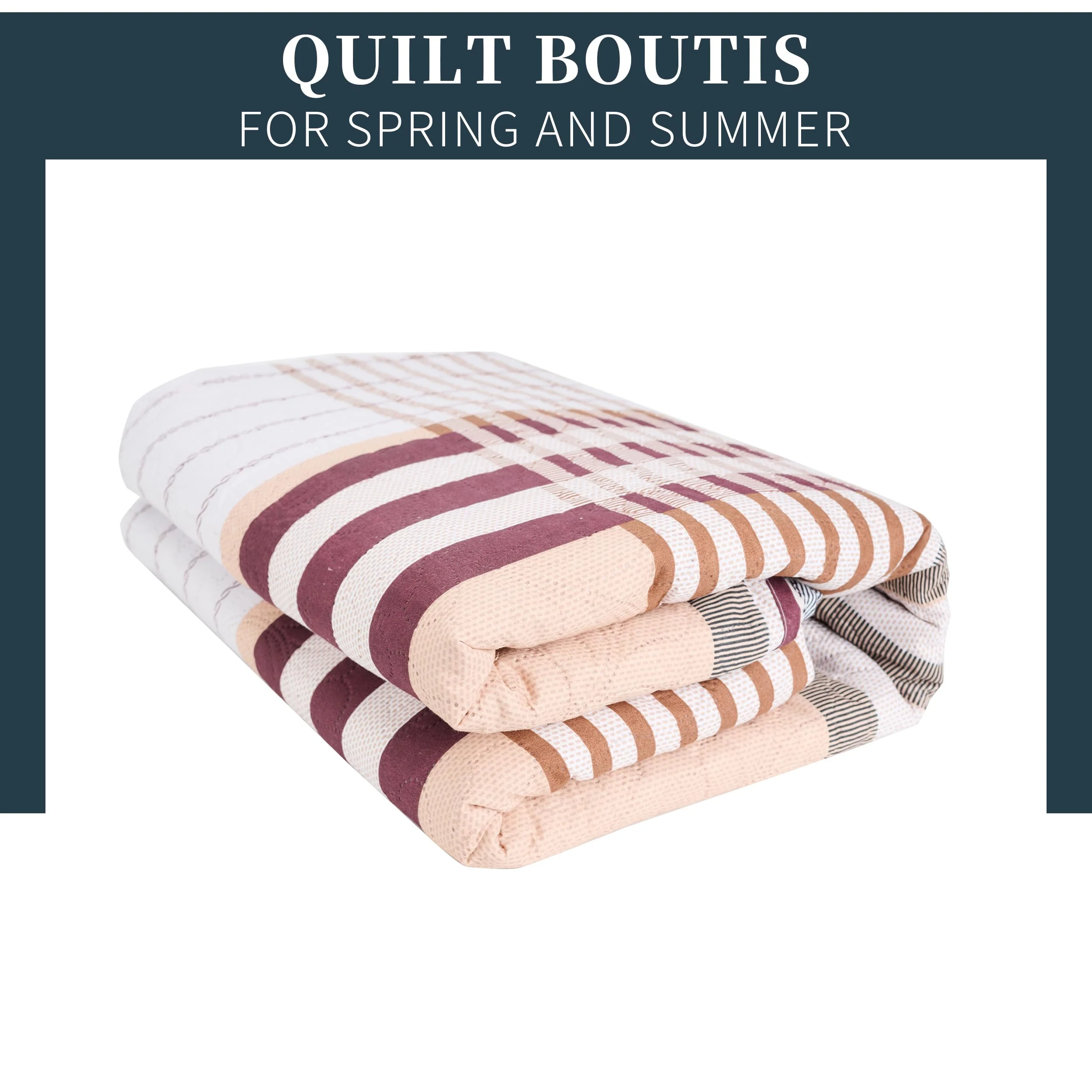 Colcha Boutis para Primavera y Verano Bicolor Reversible Liso - MODELO BURBERRY - Image 2