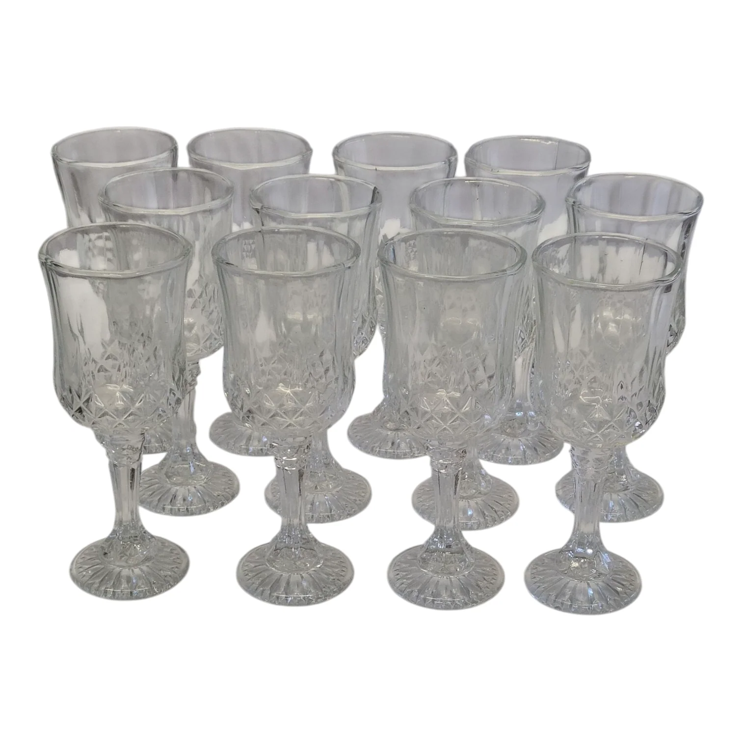 Juego de 12 Copas Altas de Vidrio Tallado – Estilo Vintage - Image 4