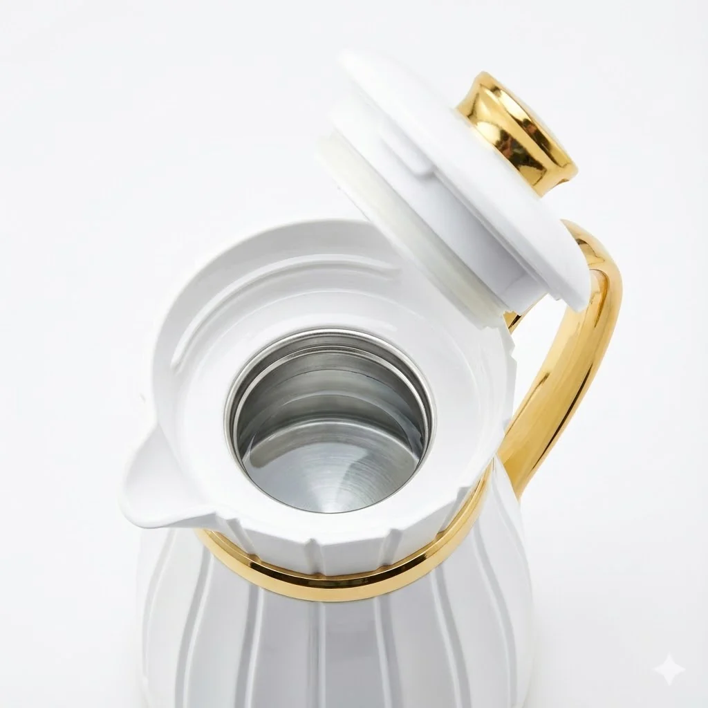 Set de 2 termos tipo jarra (Blanco + Dorado) ✨ - Image 2