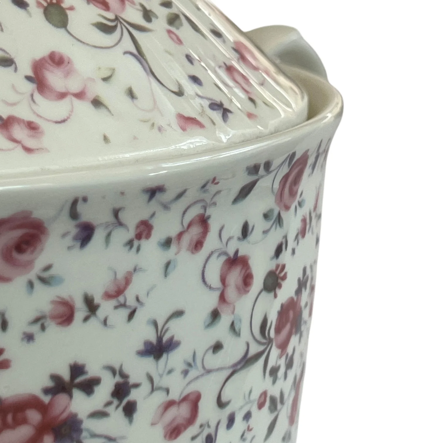 🌸 Sopera de Porcelana con Estampado Floral Vintage – 2 Asas Laterales - Image 3