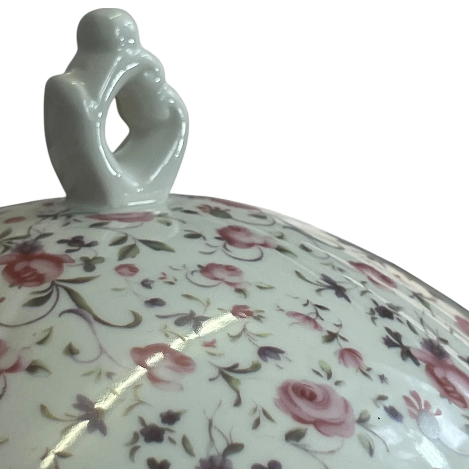 🌸 Sopera de Porcelana con Estampado Floral Vintage – 2 Asas Laterales - Image 5