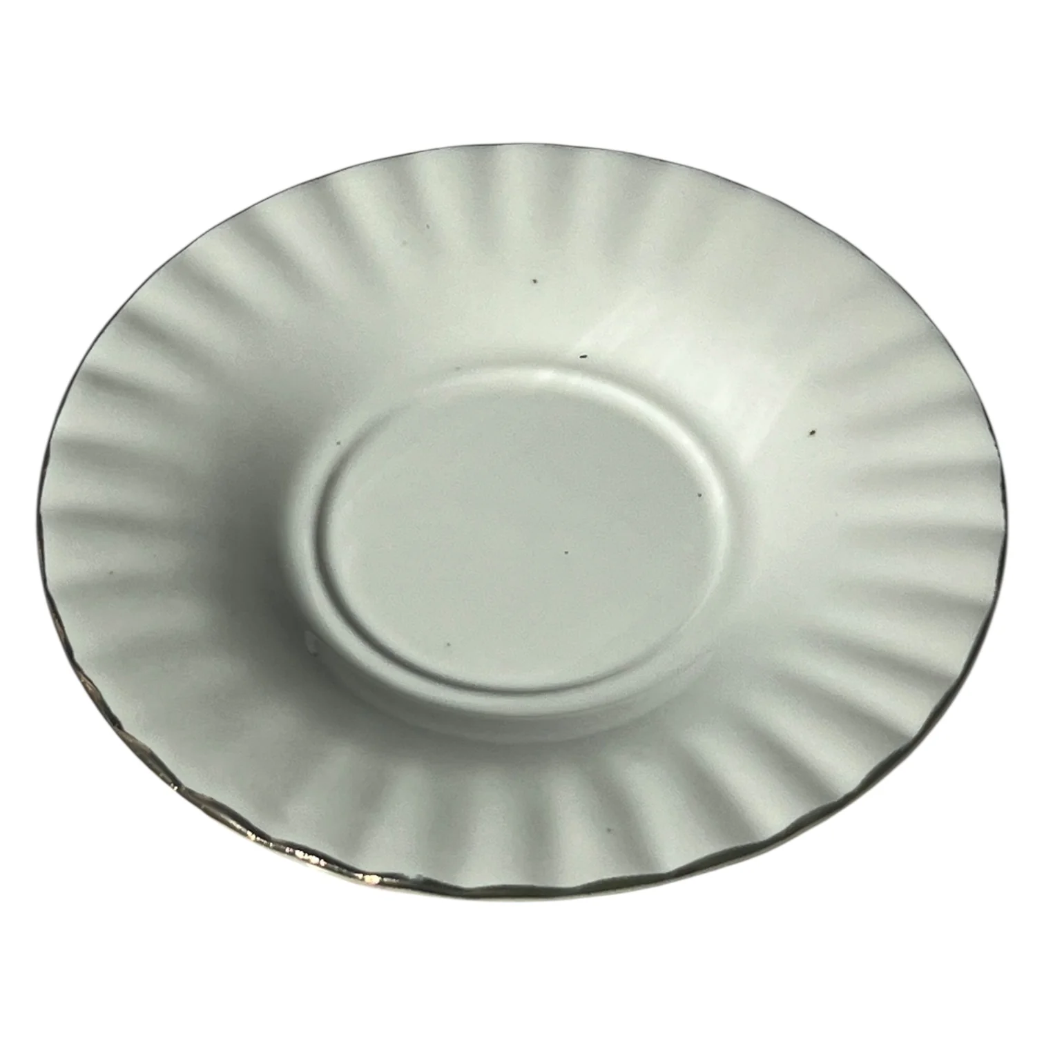 Set de 6 tazas con plato – Porcelana blanca con filo plateado - Image 2