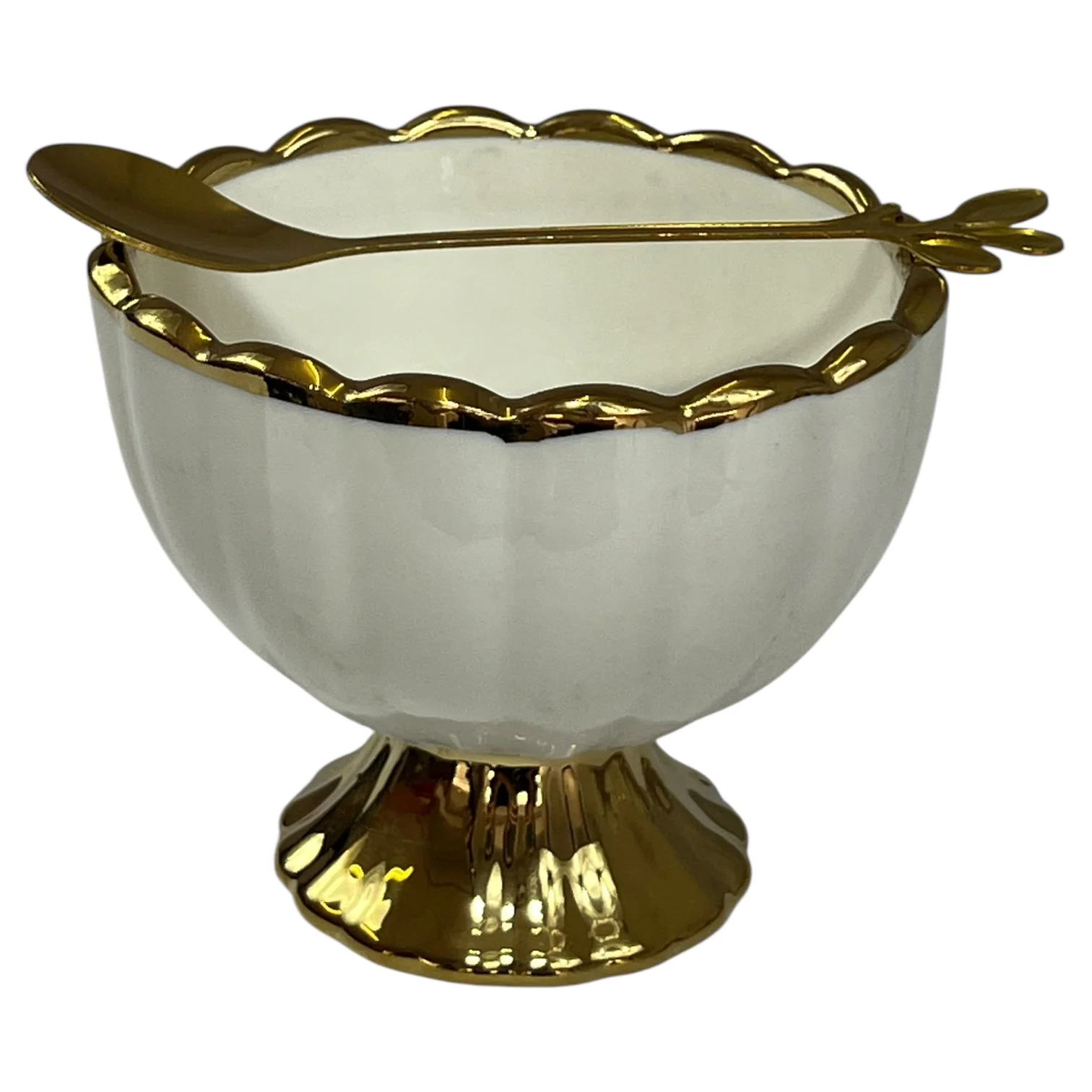Set de 6 Copas de Postre con Bandeja y Cucharas Doradas – Estilo Royal - Image 3