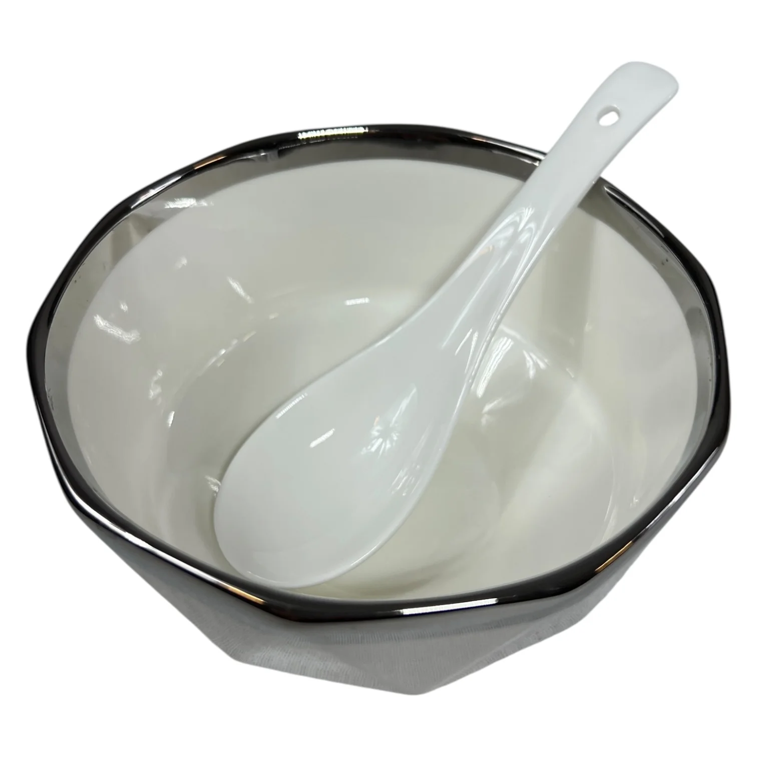Set de Sopa de 15 Piezas BAVARY COLLECTION – Diseño Diamante con Acabado Plateado - Image 8