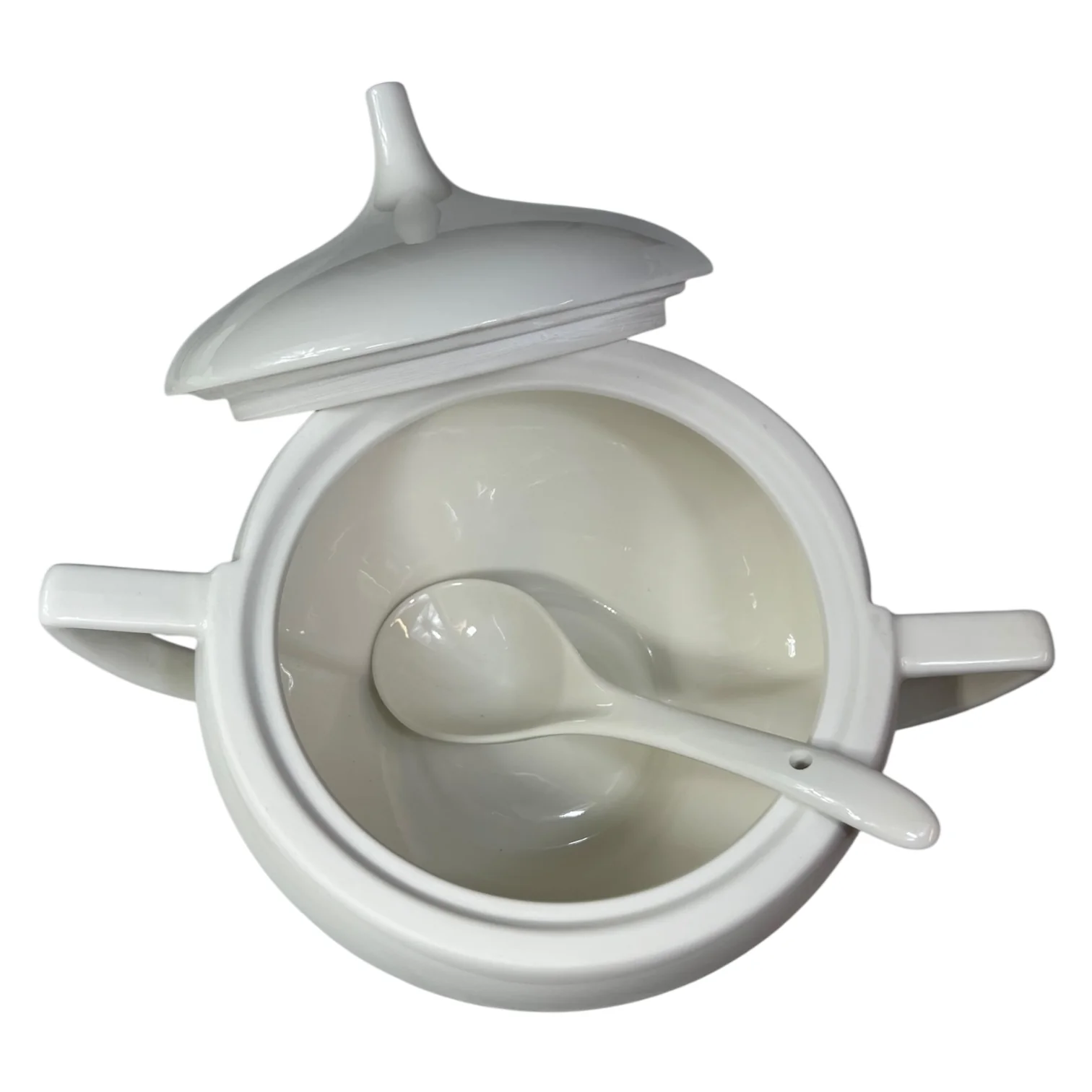 Set de Sopa 15 Piezas KADIRELLI – Vajilla Blanca Minimalista con Tapa Alta y Cucharón - Image 5
