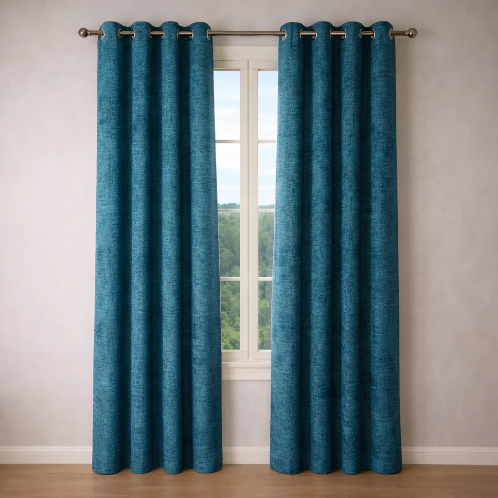 CORTINA JACQUARD MODELO CASERTA 140 x 240 CM – COLOR AZUL