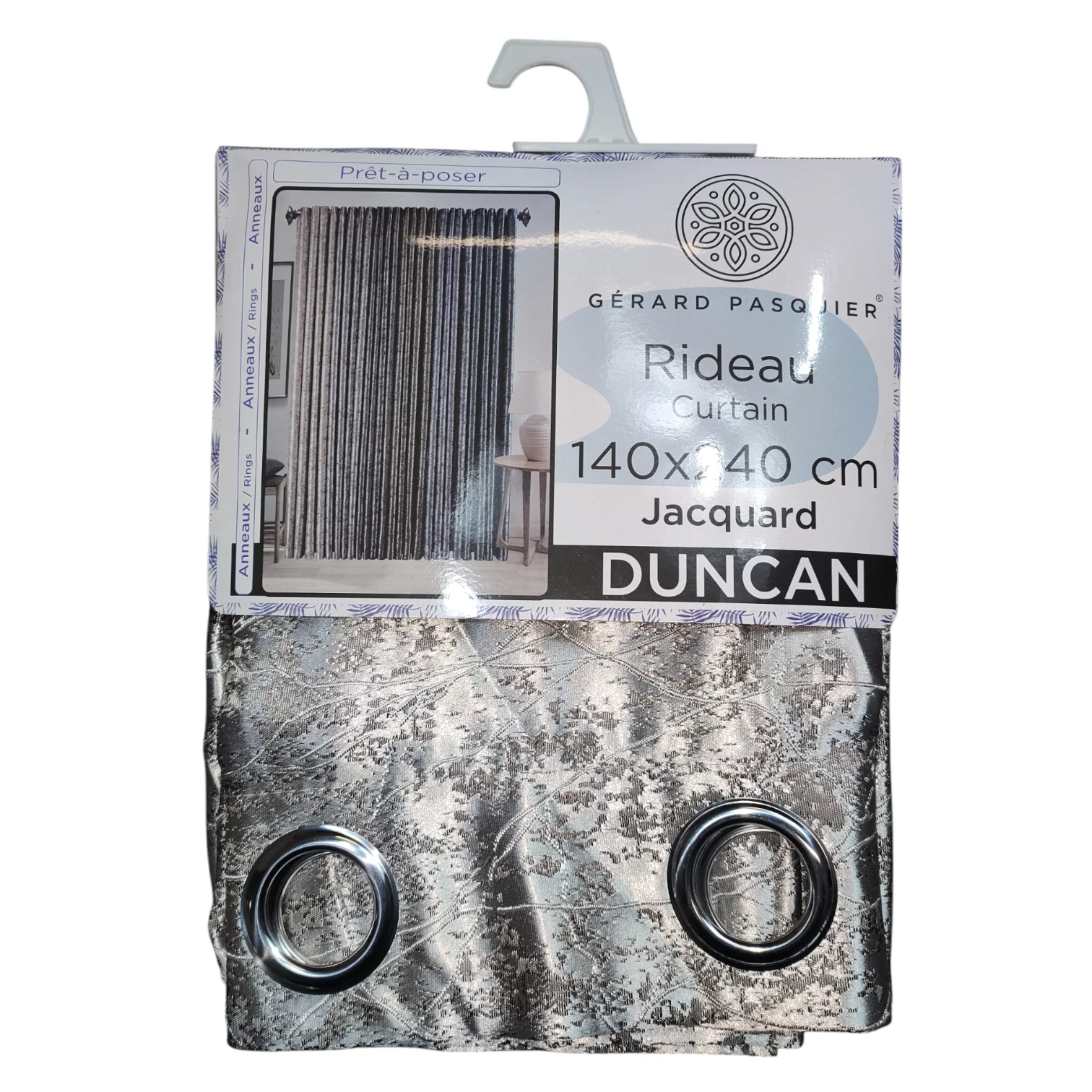 CORTINA MODELO DUNCAN 140 X 240 CM - COLOR GRIS PLATEADO