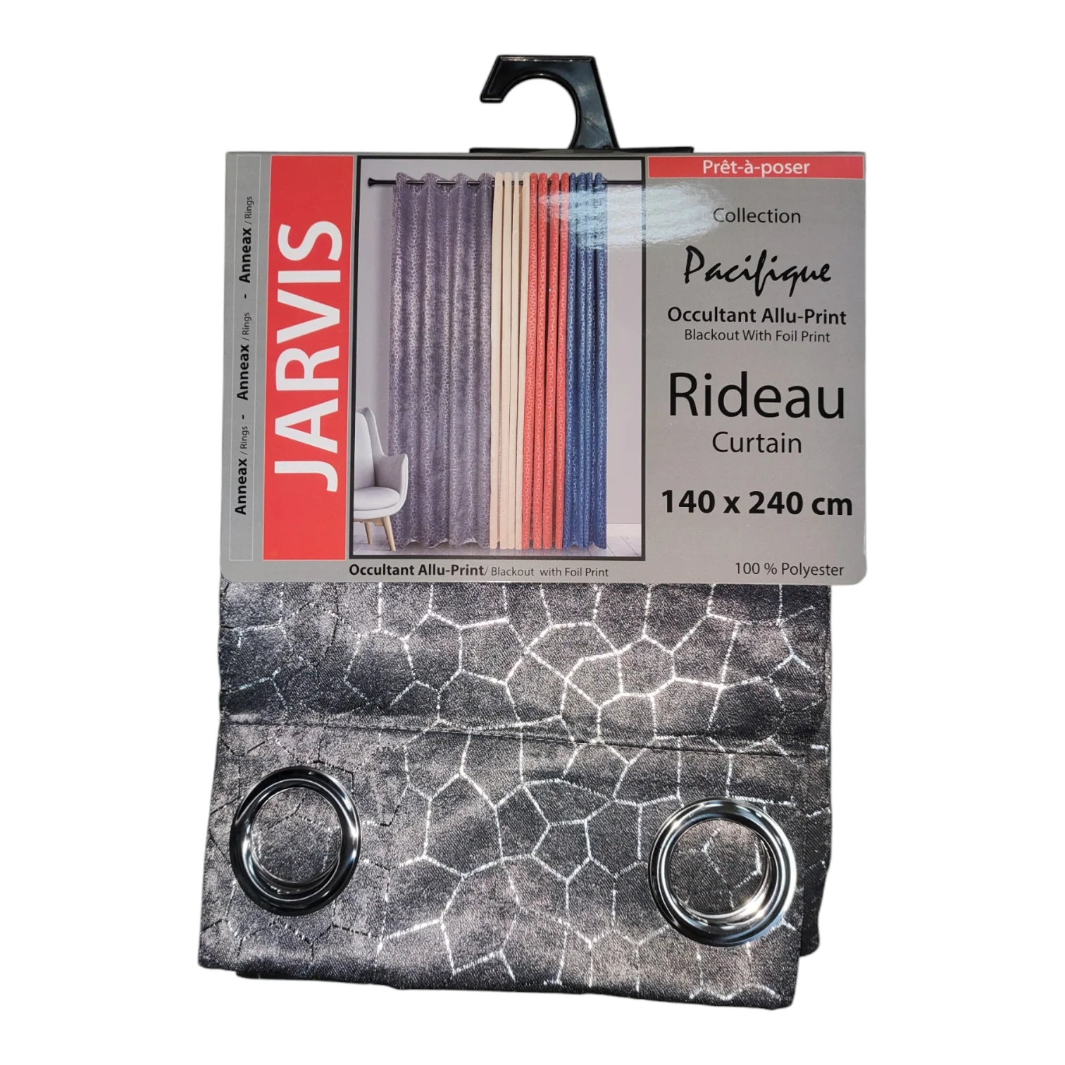 CORTINA MODELO JARVIS 140 X 240 CM - COLOR GRIS - Image 2