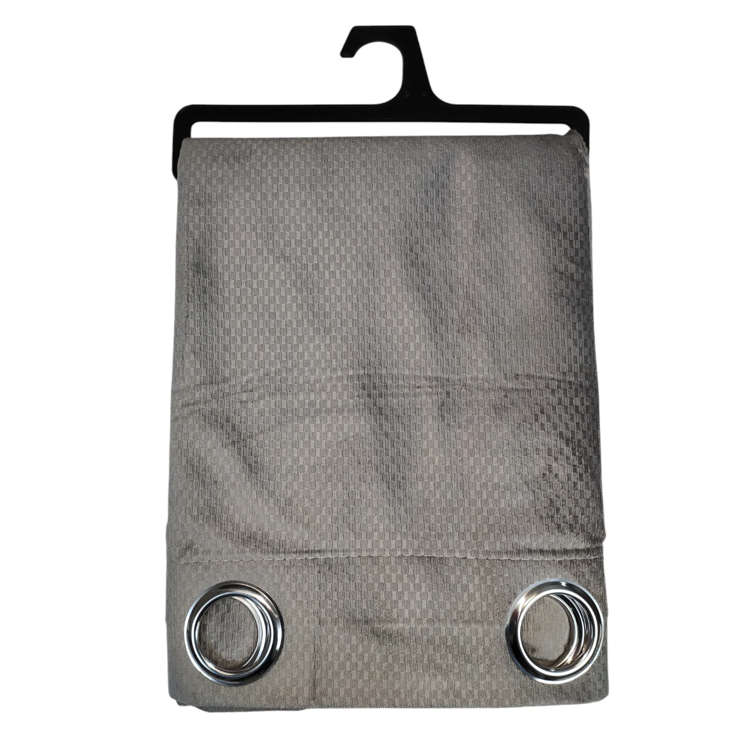 Cortinas de Terciopelo de Alta Calidad  MODELO CUADRITOS – COLOR GRIS - Image 2