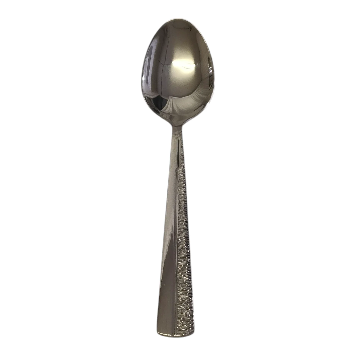 Set de 6 Cucharas de Postre – Acero Inoxidable con Mango Texturizado | Acabado Espejo