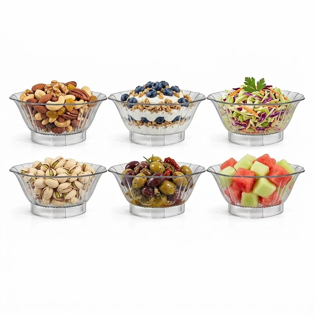 Pack x6 Cuencos de PLÁSTCO – Ideal para Postres, Snacks y Ensaladas
