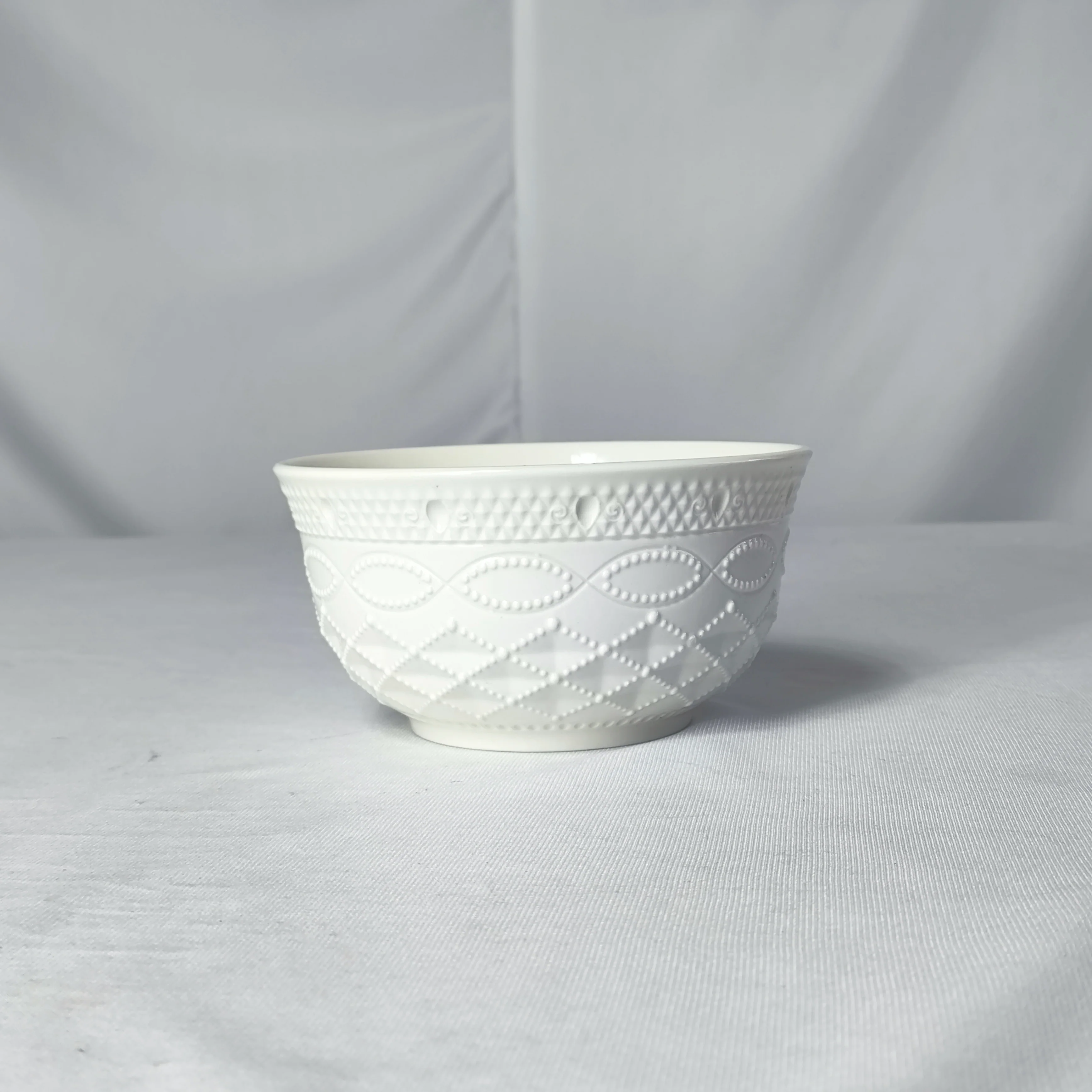 Set de Cuencos Blancos de Cerámica con Relieve Elegante – 6 Piezas 🤍 - Image 4
