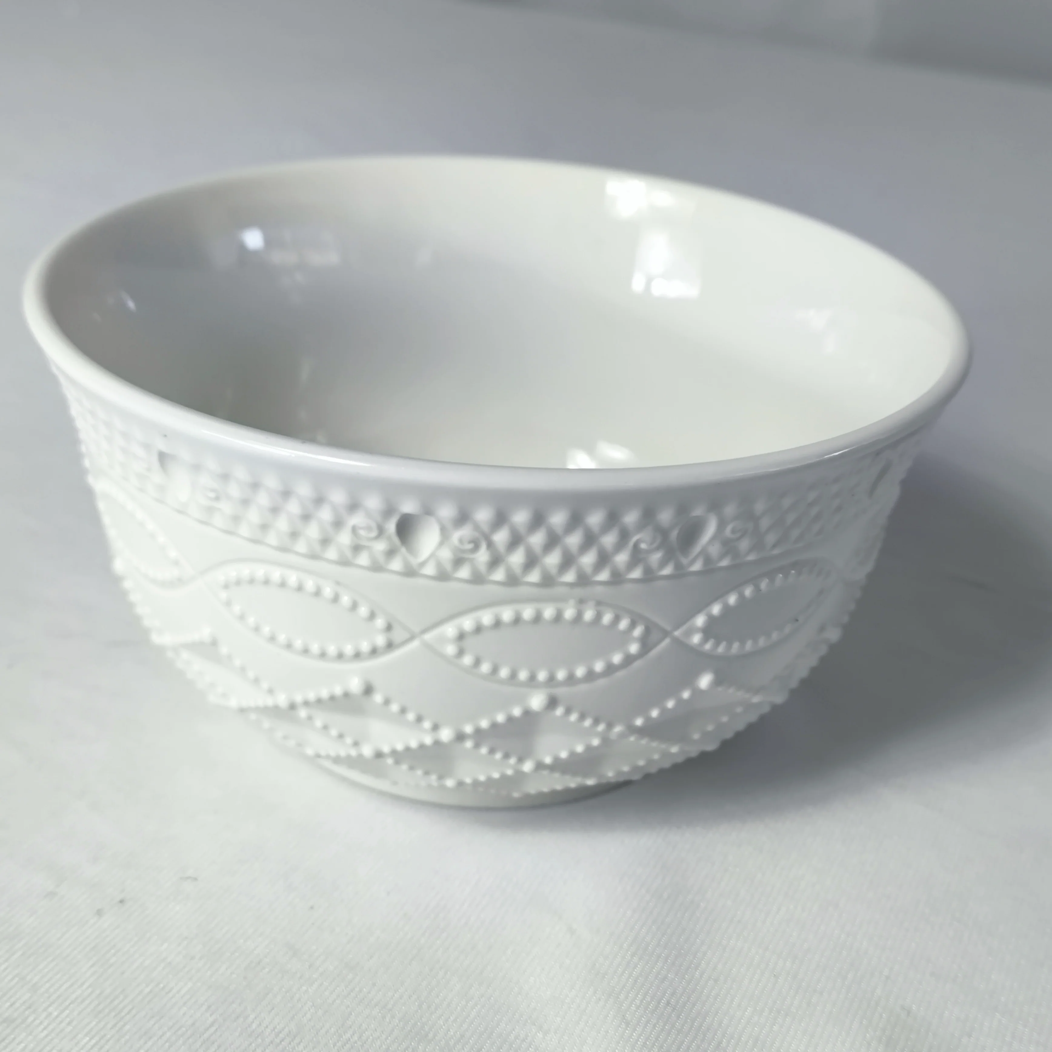 Set de Cuencos Blancos de Cerámica con Relieve Elegante – 6 Piezas 🤍 - Image 5