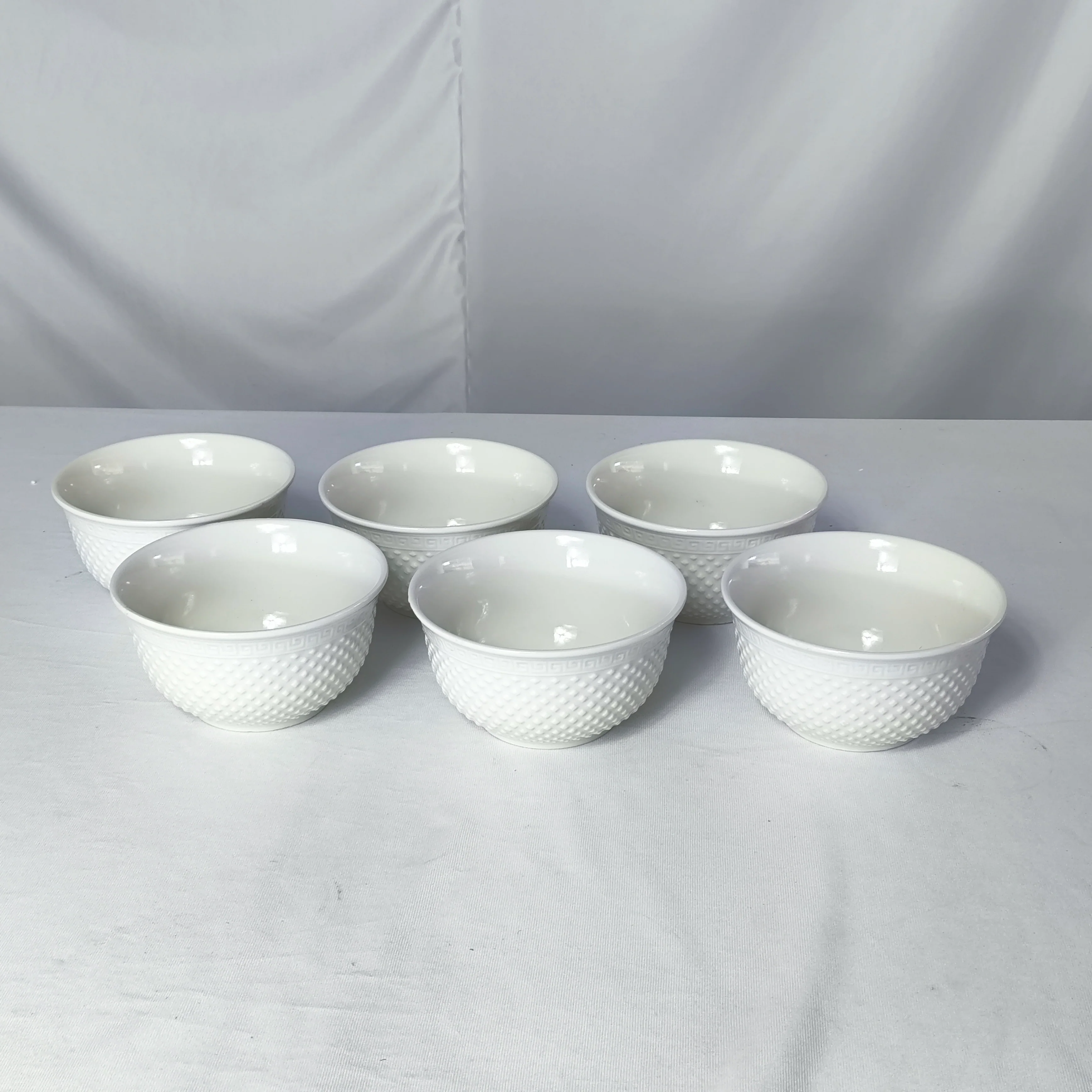 Set de Cuencos Blancos de Cerámica Texturizada – Juego de 6 Piezas - Image 2