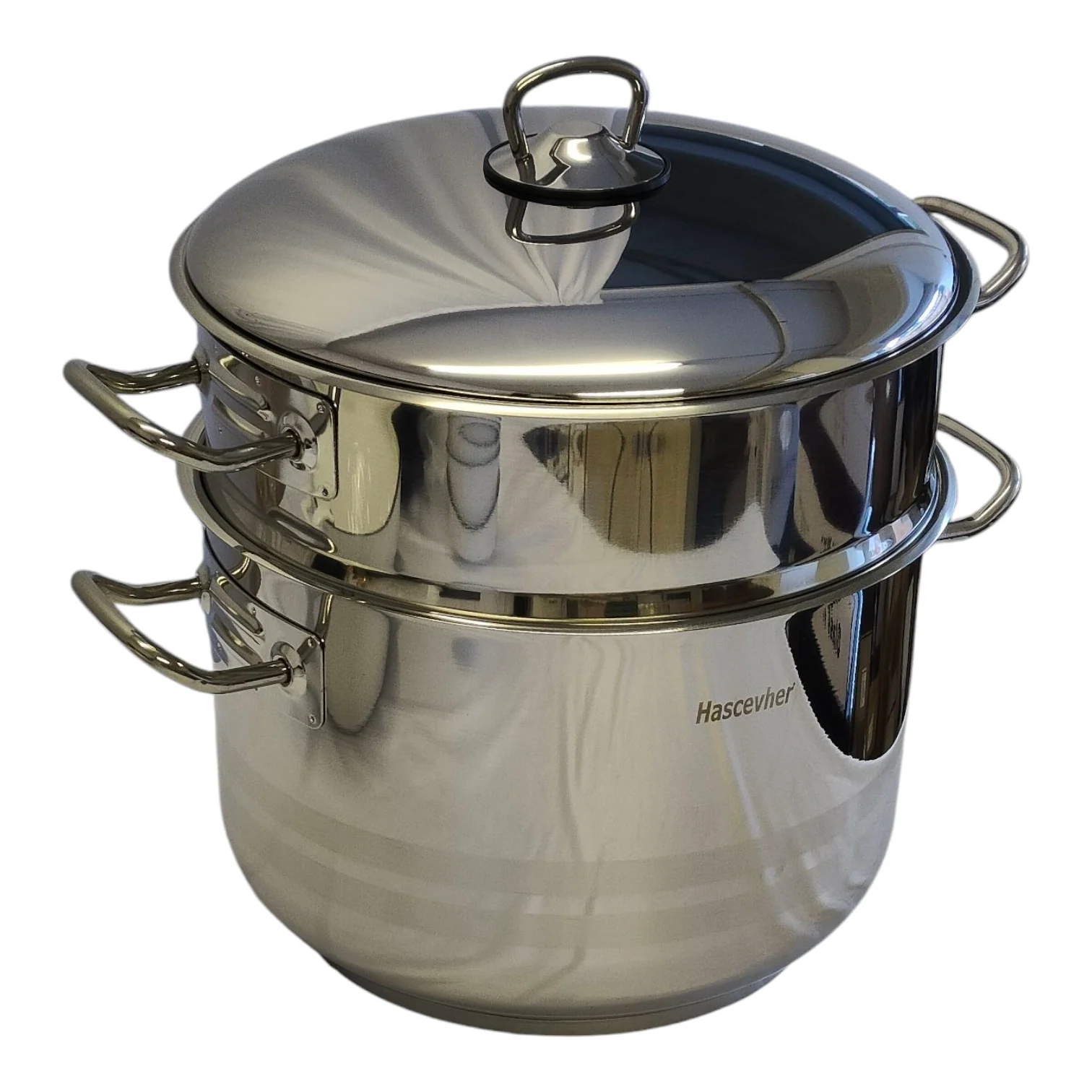 Cuscusera/Vaporera de Acero Inoxidable 2 Niveles + Tapa — Olla para Cuscús 10L - Image 2