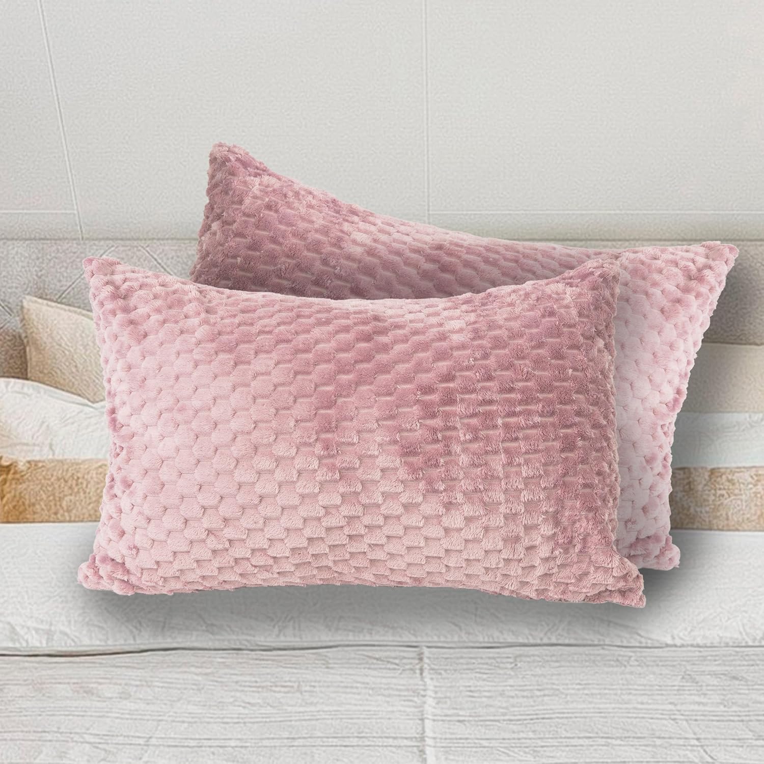 EDREDÓN BORREGO NÓRDICO MODELO PANAL - COLOR ROSA - Image 6