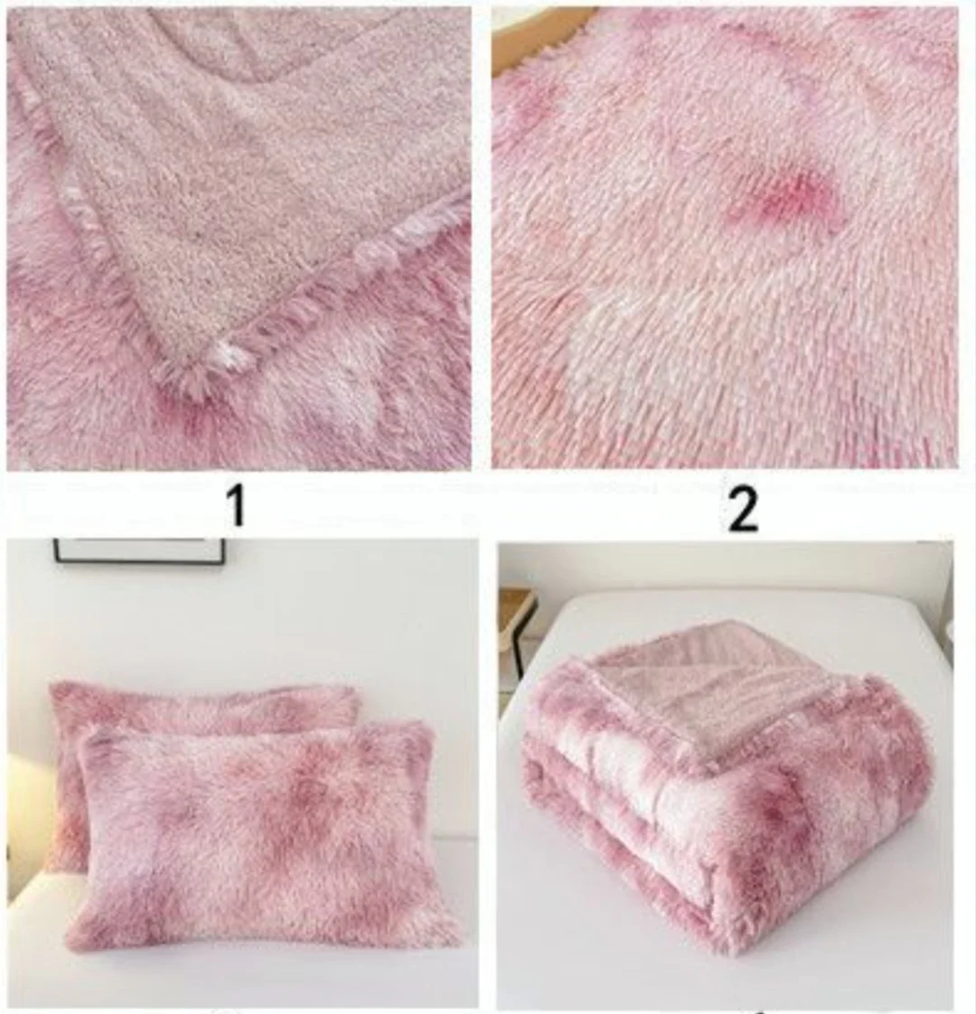 EDREDÓN BORREGO NÓRDICO MODELO peluche marmoleado - COLOR ROSA - Image 3