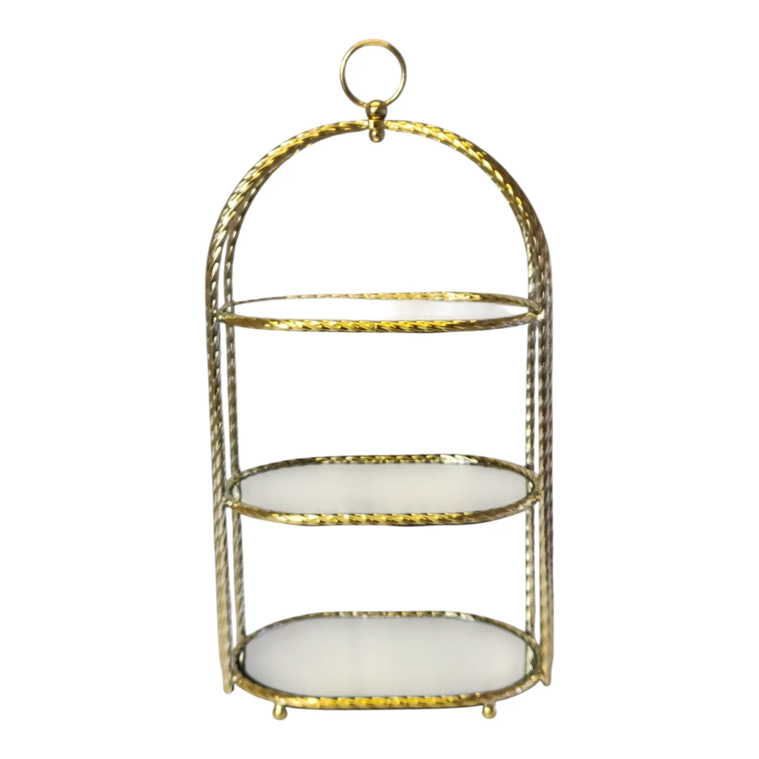 Estante Decorativo Dorado de 3 Niveles con Espejos — Elegancia para Hogar o Eventos - Image 4