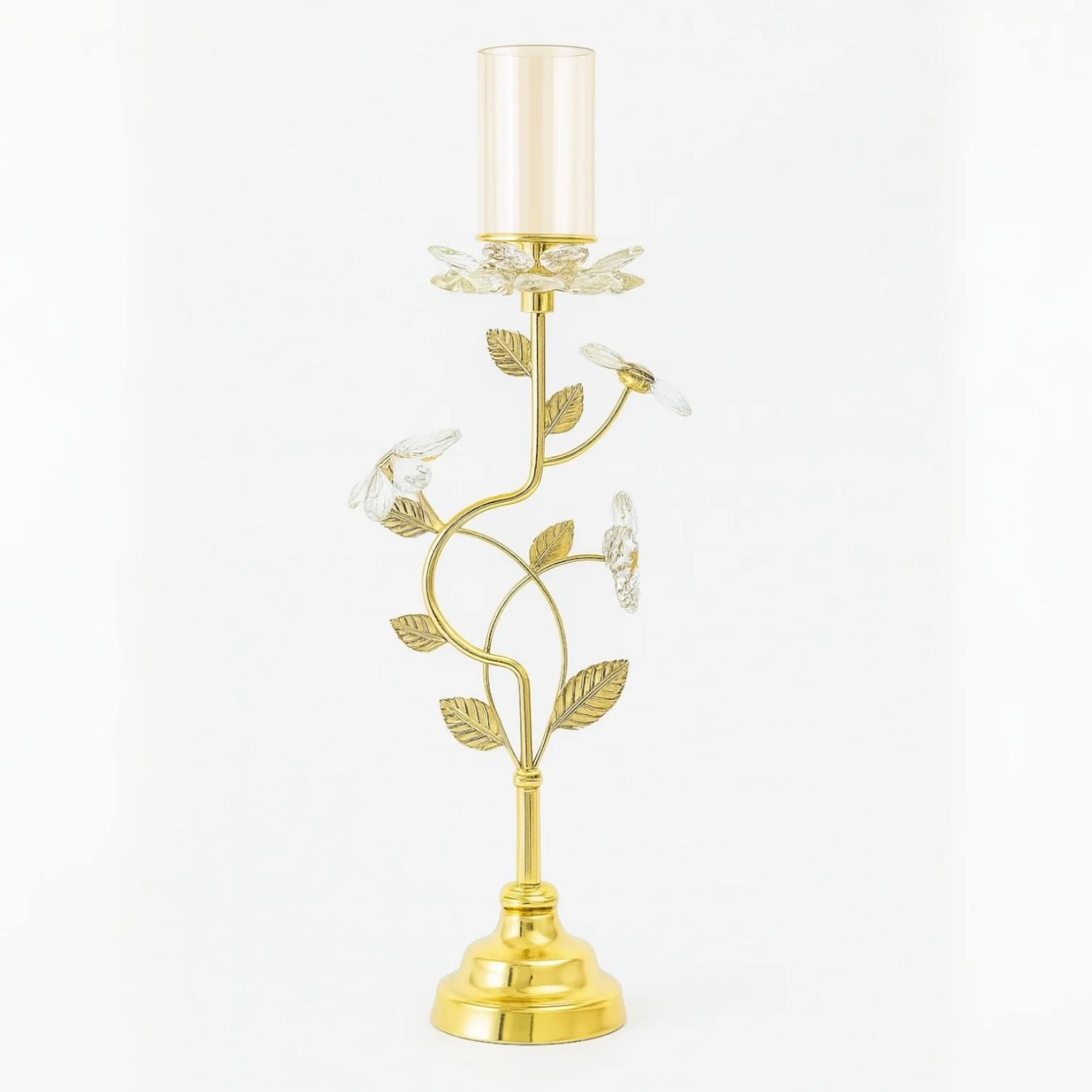 Candelabro Dorado con Detalles de Cristal y Diseño Floral Elegante 🌸✨ - Image 2