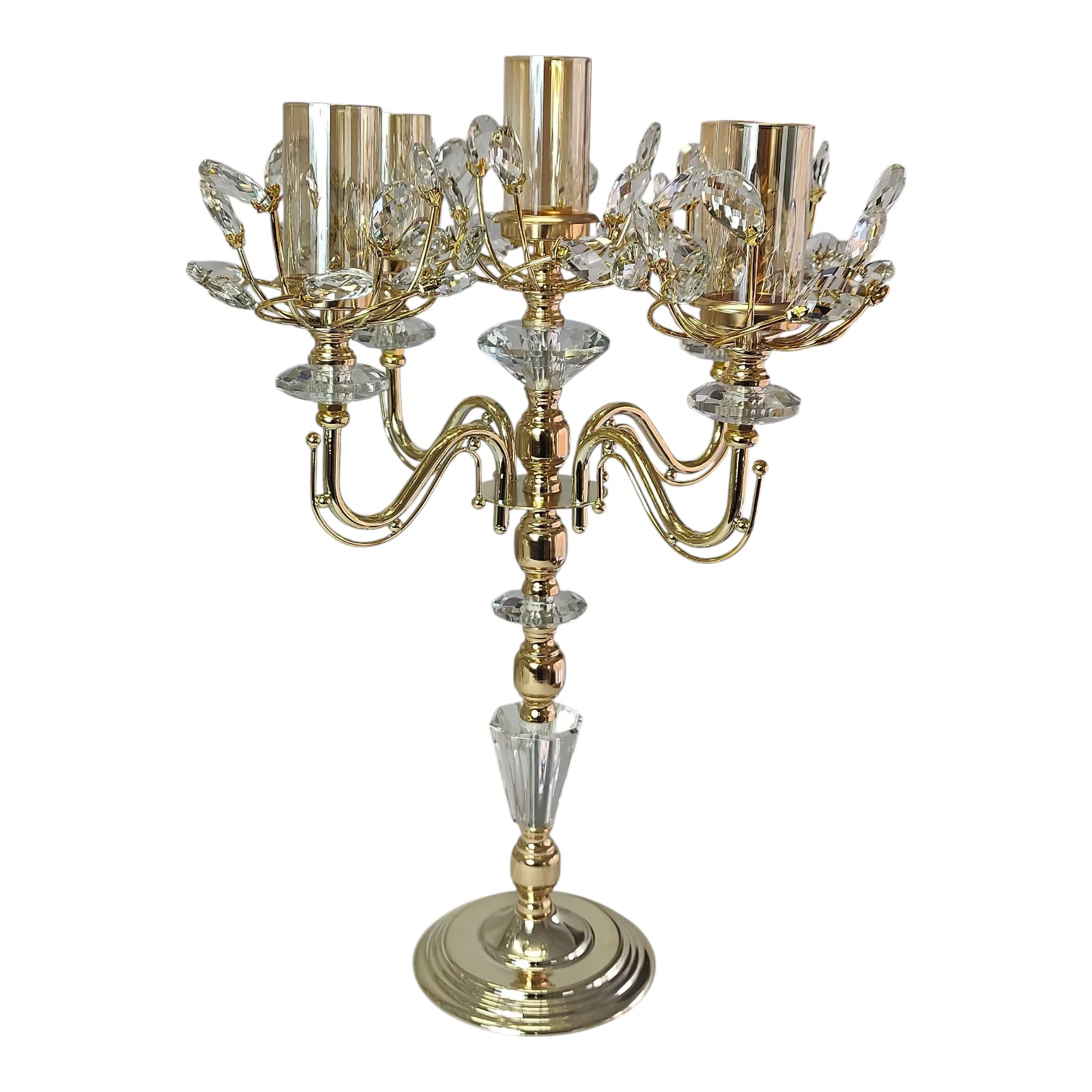 Candelabro de Cristal y Metal Dorado con 5 Brazos — Diseño de Lujo y Elegancia - Image 3