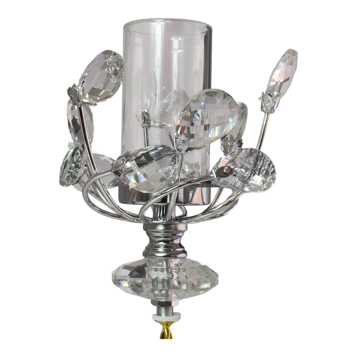 Candelabro de Cristal y Metal Plateado con 5 Brazos — Estilo Elegante y Moderno - Image 6