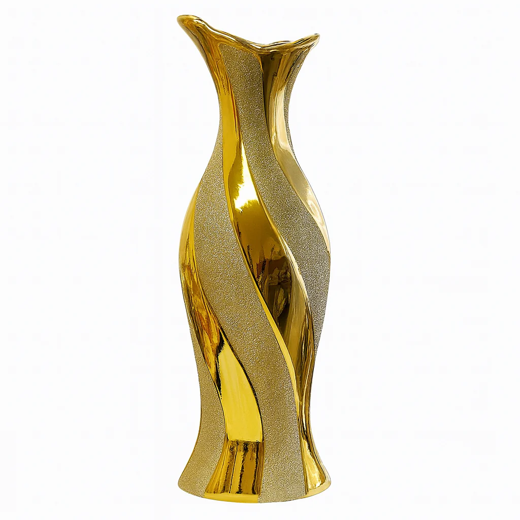🏺 Jarrón Decorativo Dorado con Brillo – Elegancia y Estilo Moderno para el Hogar ✨