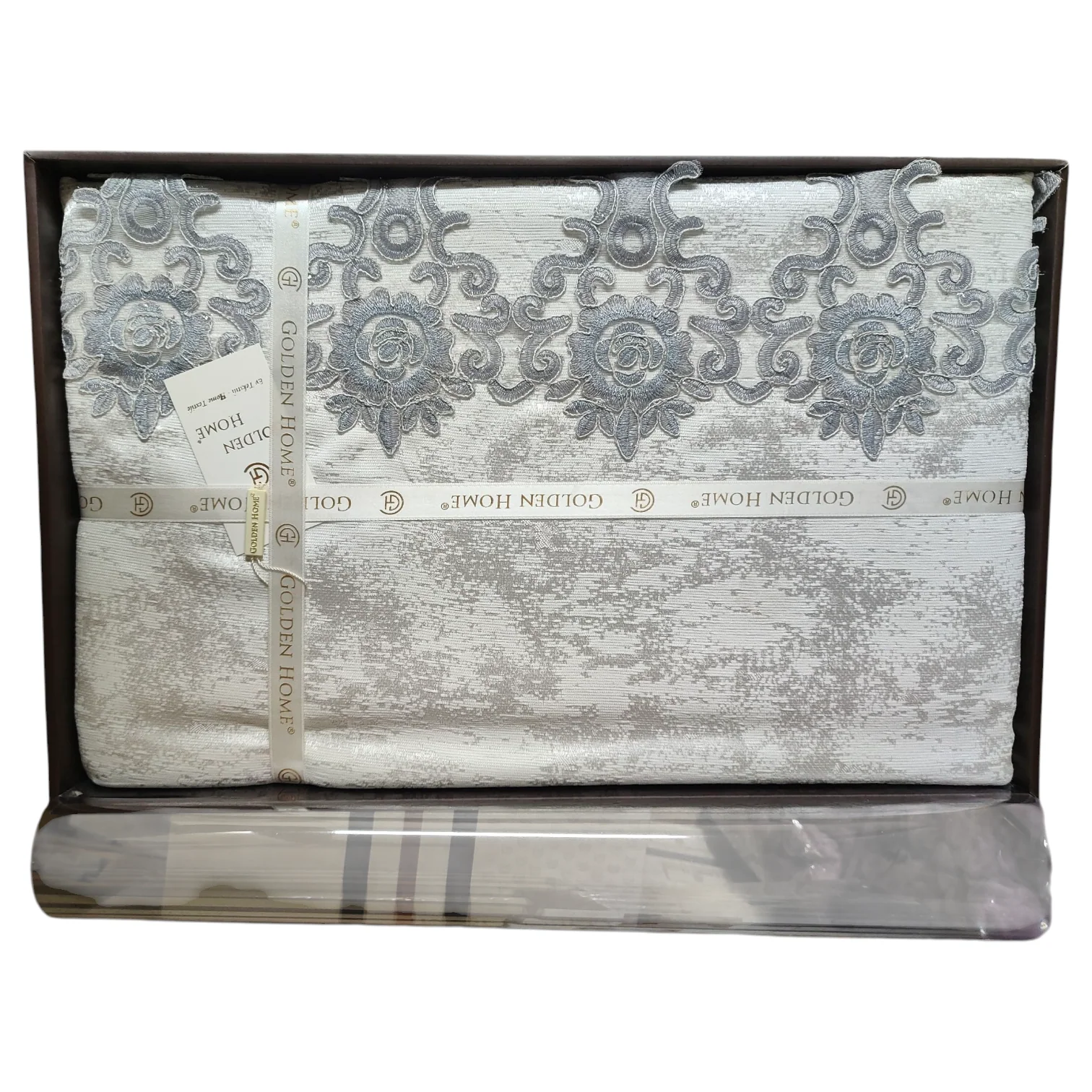 Juego de Cama de Lujo "Bologna" – Elegancia Clásica con Bordados en Relieve - COLOR GRIS - Image 5