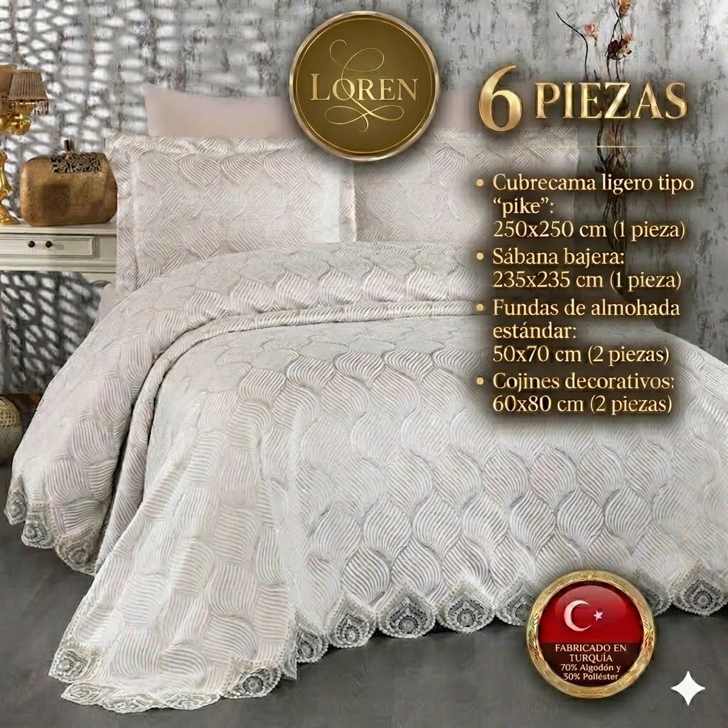 Juego de Cama de Lujo "Loren" – Diseño Moderno y Elegante para tu Dormitorio - COLOR CAPUCHINO