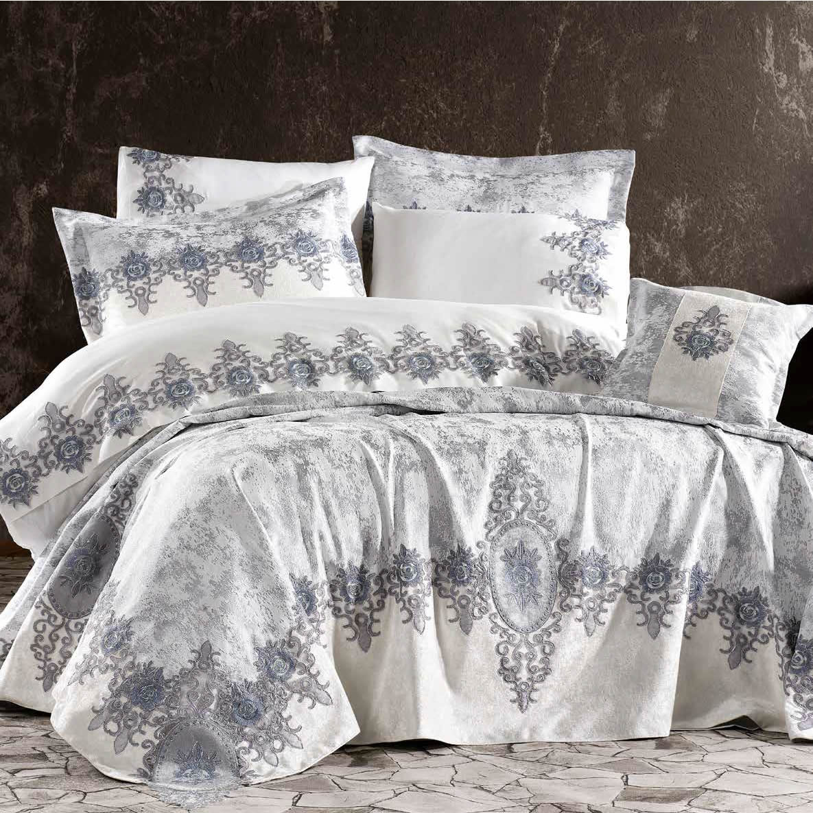 Juego de Cama para Novias "Clouds" – Elegancia y Diseño Clásico - COLOR GRIS - Image 2