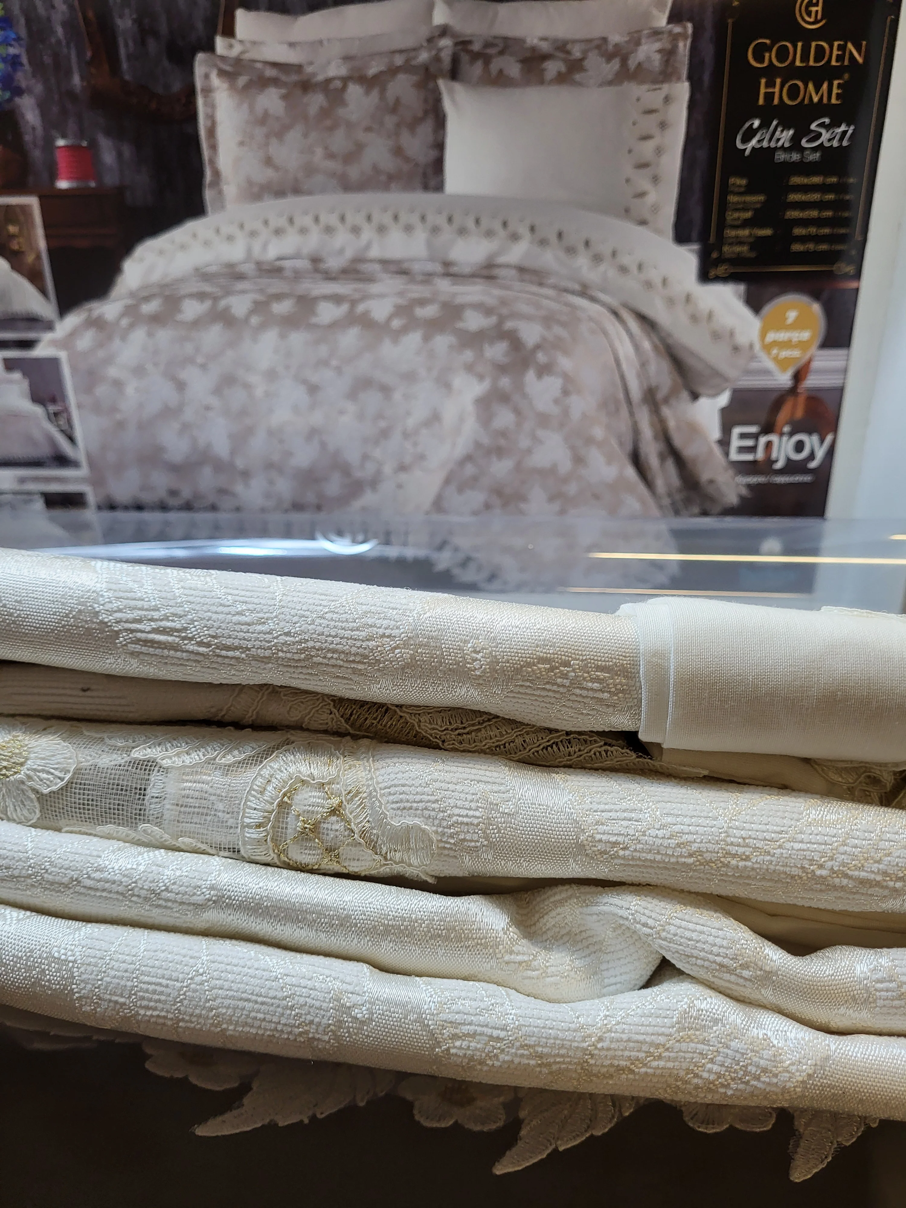 Juego de Cama para Novias "Enjoy" – Elegancia y Confort para un Dormitorio Sofisticado - COLOR CREMA - Image 6