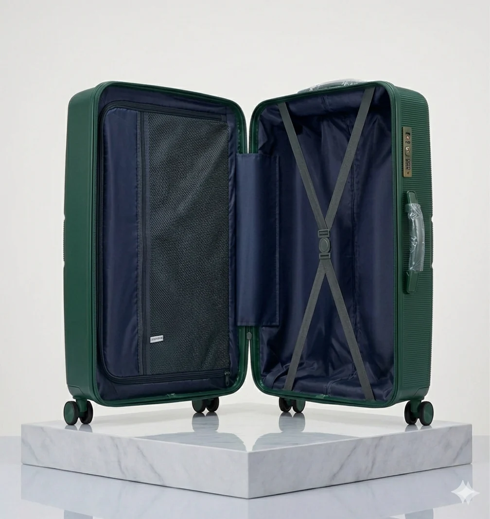 Maleta Rígida de Viaje con Ruedas 360º – Disponible en Tamaño Pequeño, Mediano y Grande - VERDE OSCURO - Image 6