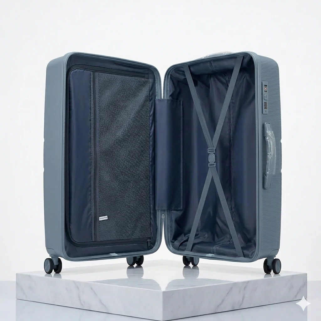 Maleta Rígida de Viaje con Ruedas 360º – Disponible en Tamaño Pequeño, Mediano y Grande - GRIS AZULADO - Image 6