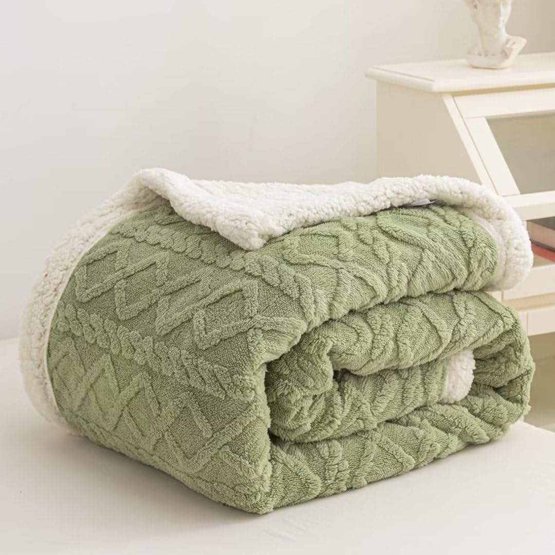 Manta Cama de Borrego 210x230 cm – Manta Doble Cara Franela y Sherpa, 100% Poliéster, Súper Suave y Muy Caliente para Invierno