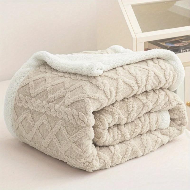 Manta Cama de Borrego 210x230 cm – Manta Doble Cara Franela y Sherpa, 100% Poliéster, Súper Suave y Muy Caliente para Invierno