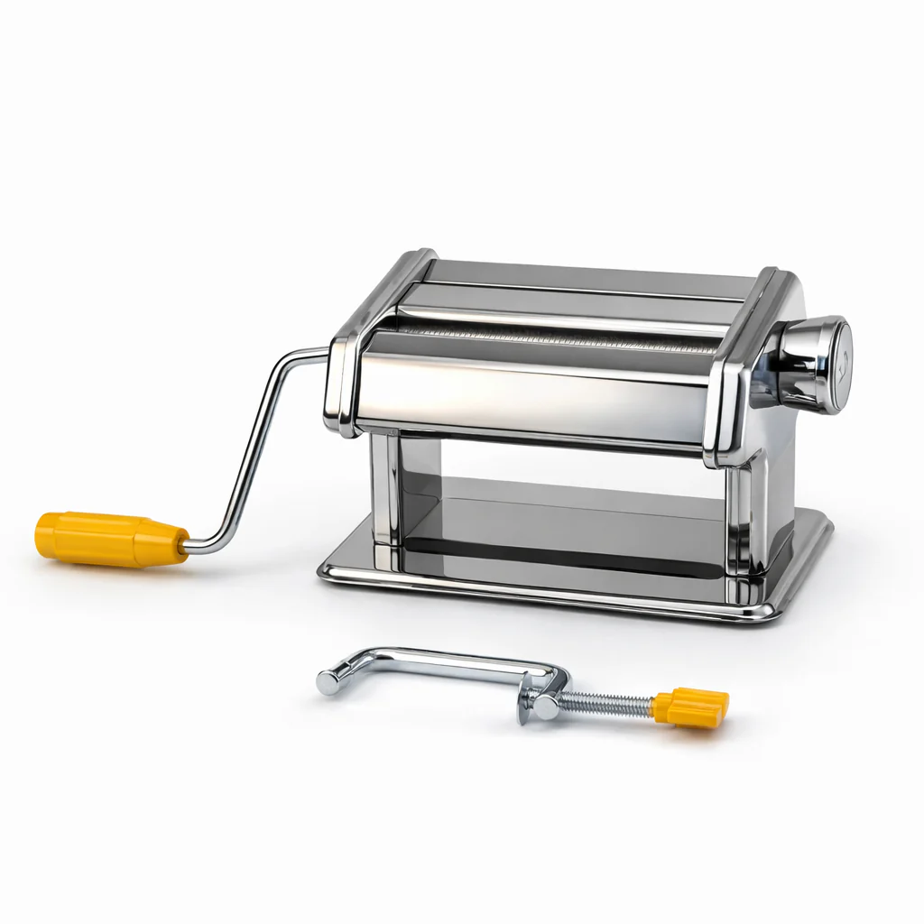 Máquina Manual para Pasta 150mm de Acero Inoxidable – 9 Niveles de Grosor con Doble Cortador - Image 2